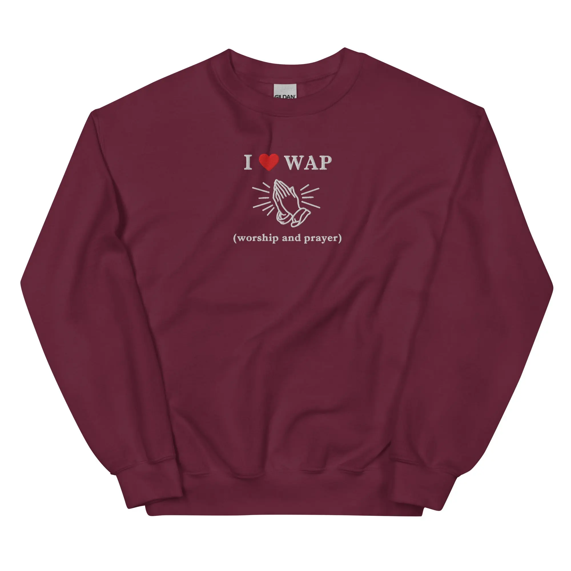I love WAP (worship and prayer) embroidered sweatshirt - Image 5