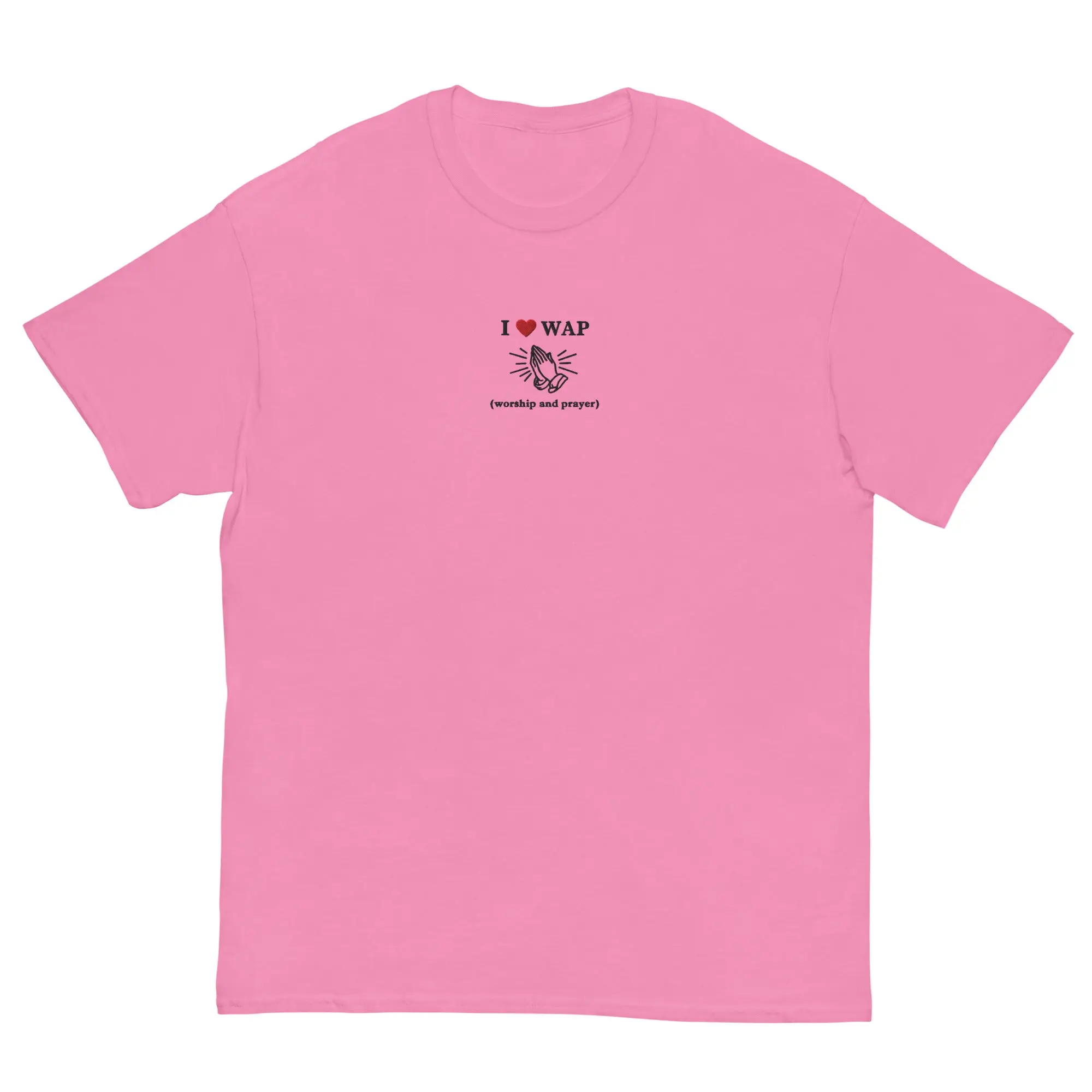 I love WAP (worship and prayer) (embroidered) T-Shirt - Image 2