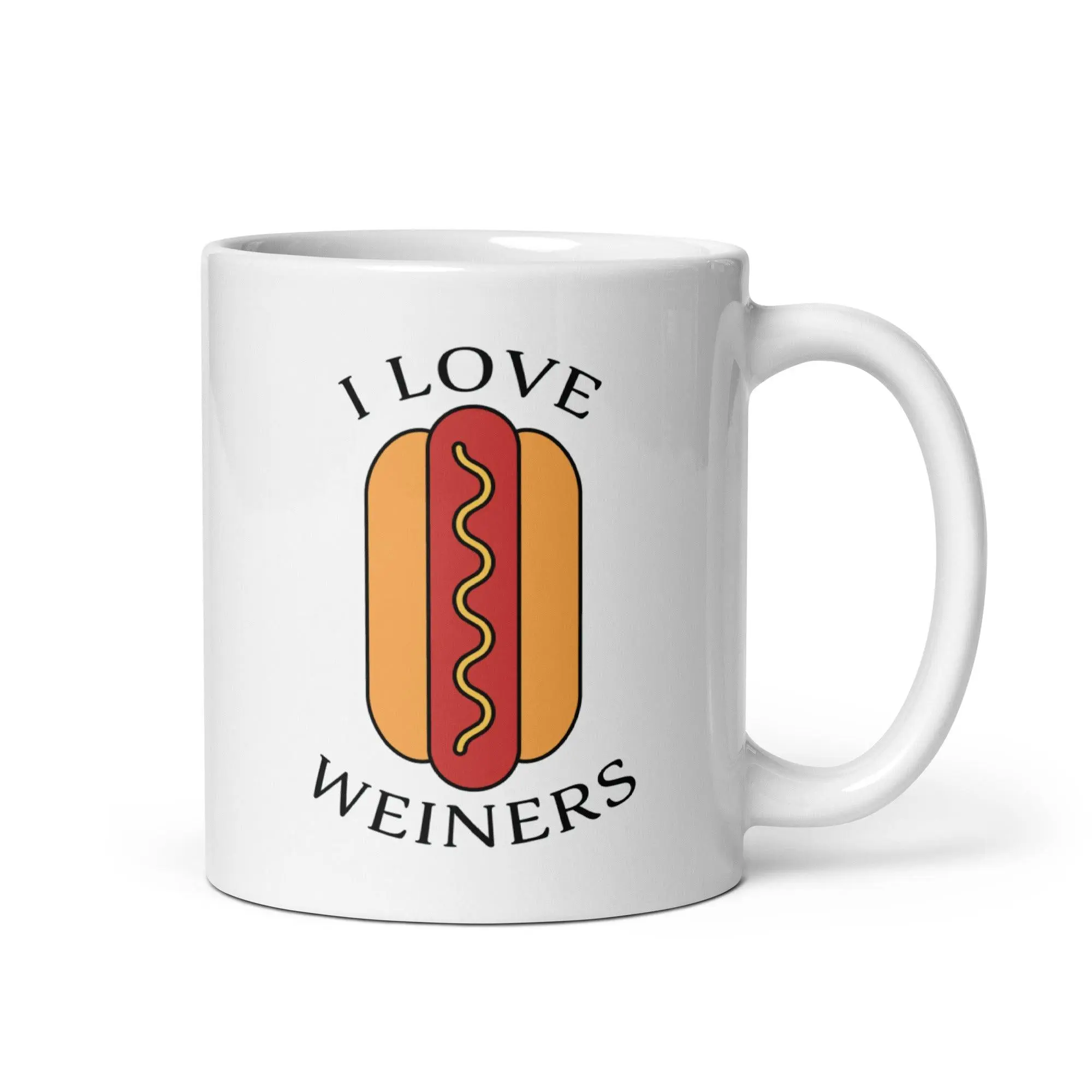 I Love Weiners (hotdogs) White glossy mug