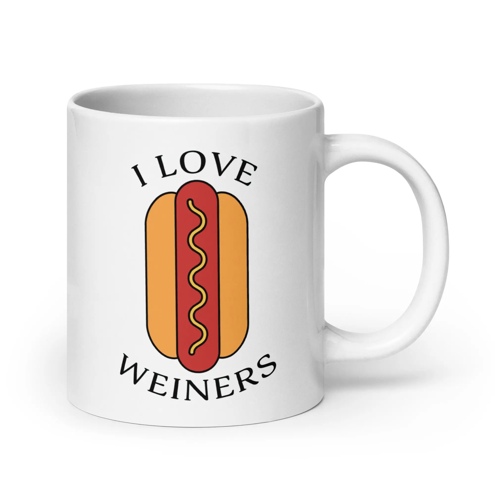 I Love Weiners (hotdogs) White glossy mug - Image 6