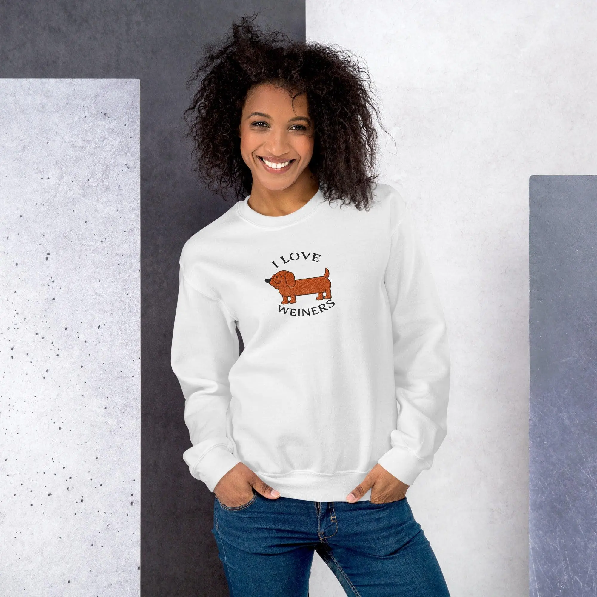I Love Weiners (sausage dogs) Embroidered sweatshirt - Image 10