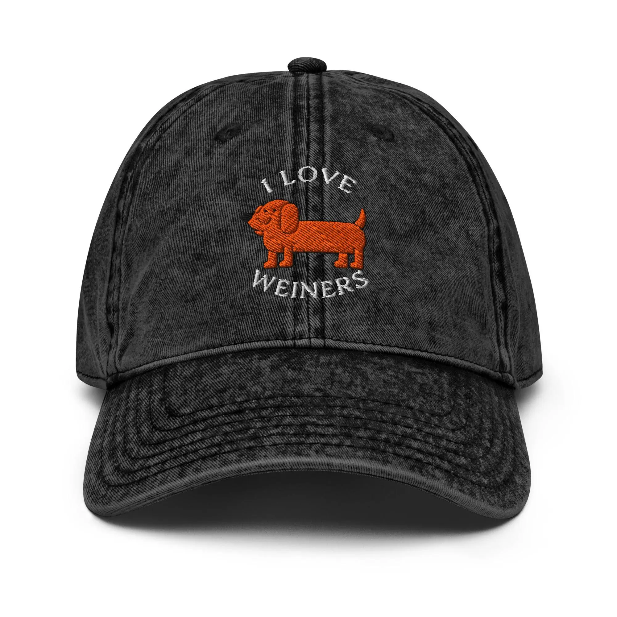 I Love Weiners (sausage dogs) Vintage Cotton Twill Cap