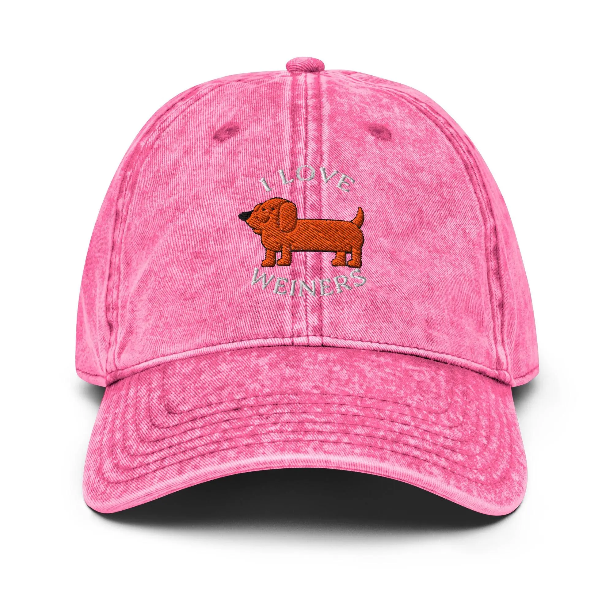 I Love Weiners (sausage dogs) Vintage Cotton Twill Cap - Image 10