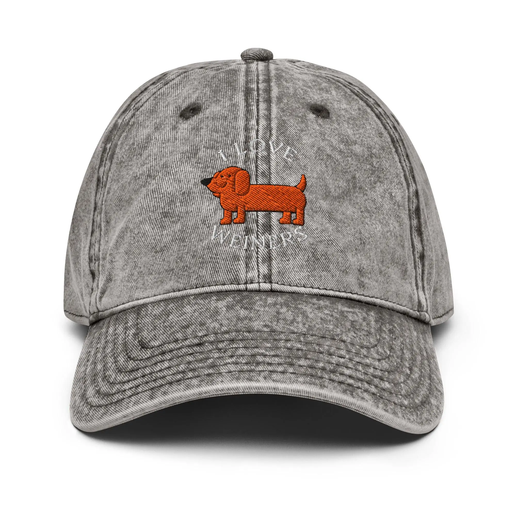 I Love Weiners (sausage dogs) Vintage Cotton Twill Cap - Image 11