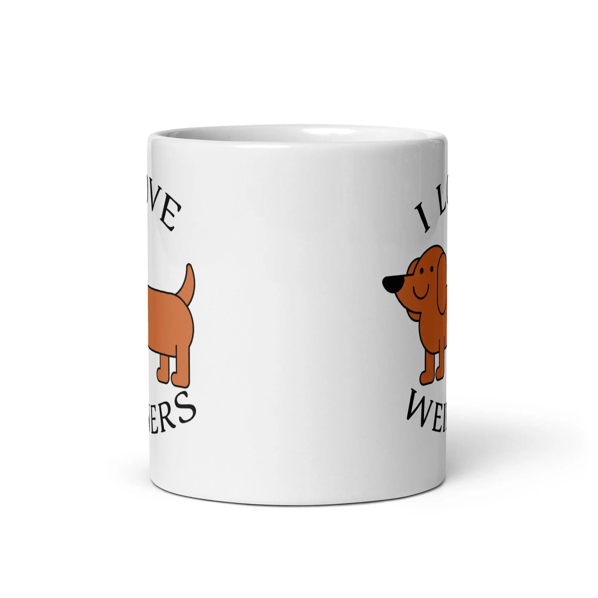 I Love Weiners (sausage dogs) White glossy mug - Image 4