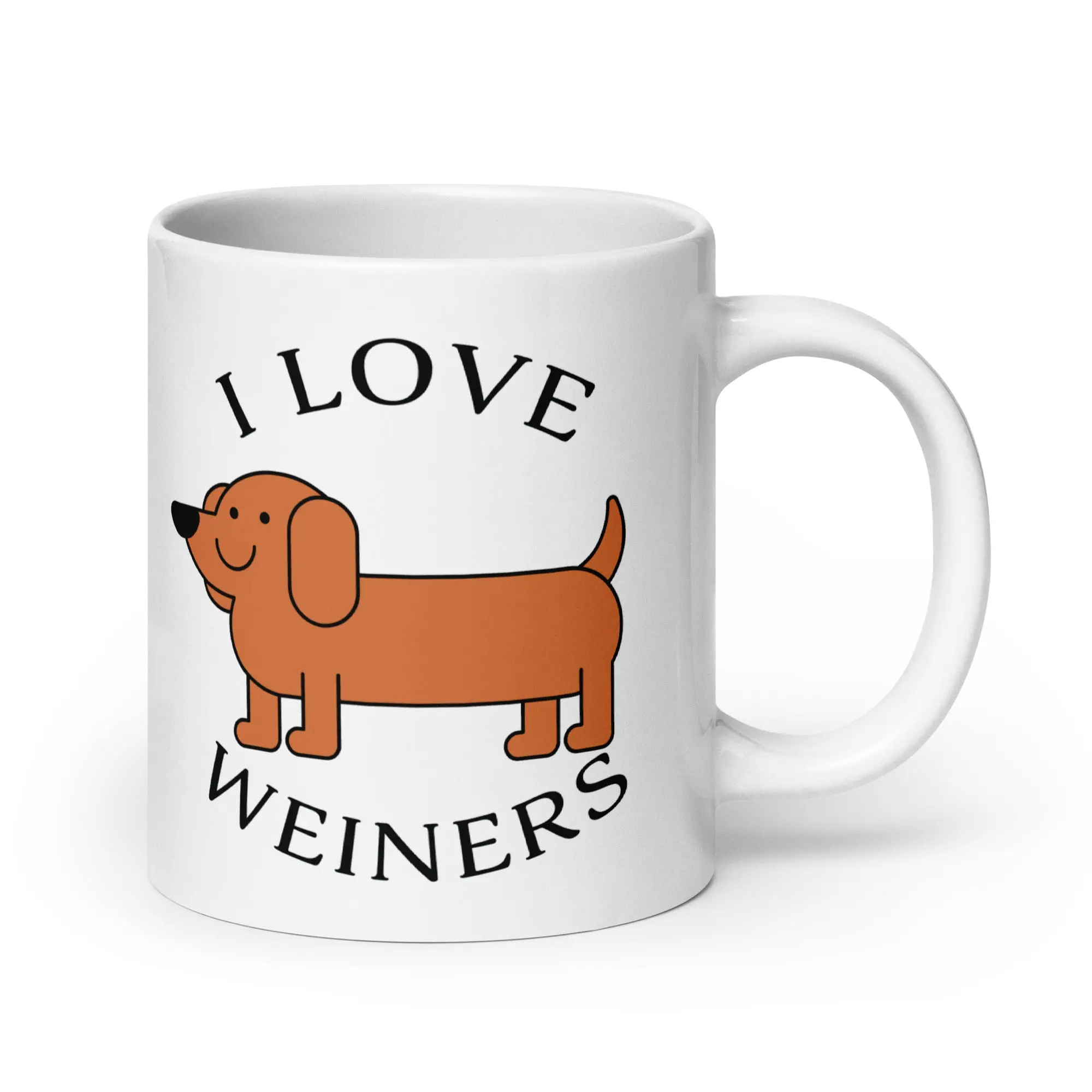 I Love Weiners (sausage dogs) White glossy mug - Image 6