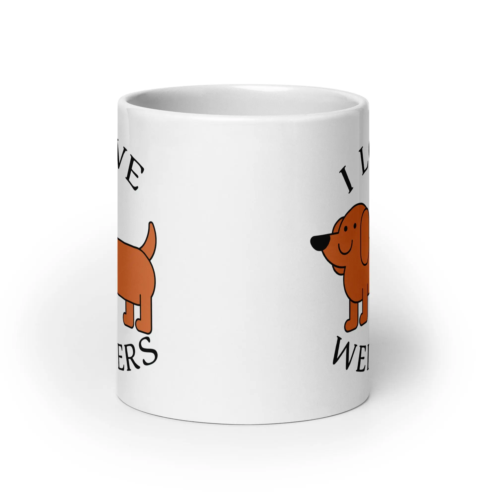 I Love Weiners (sausage dogs) White glossy mug - Image 8