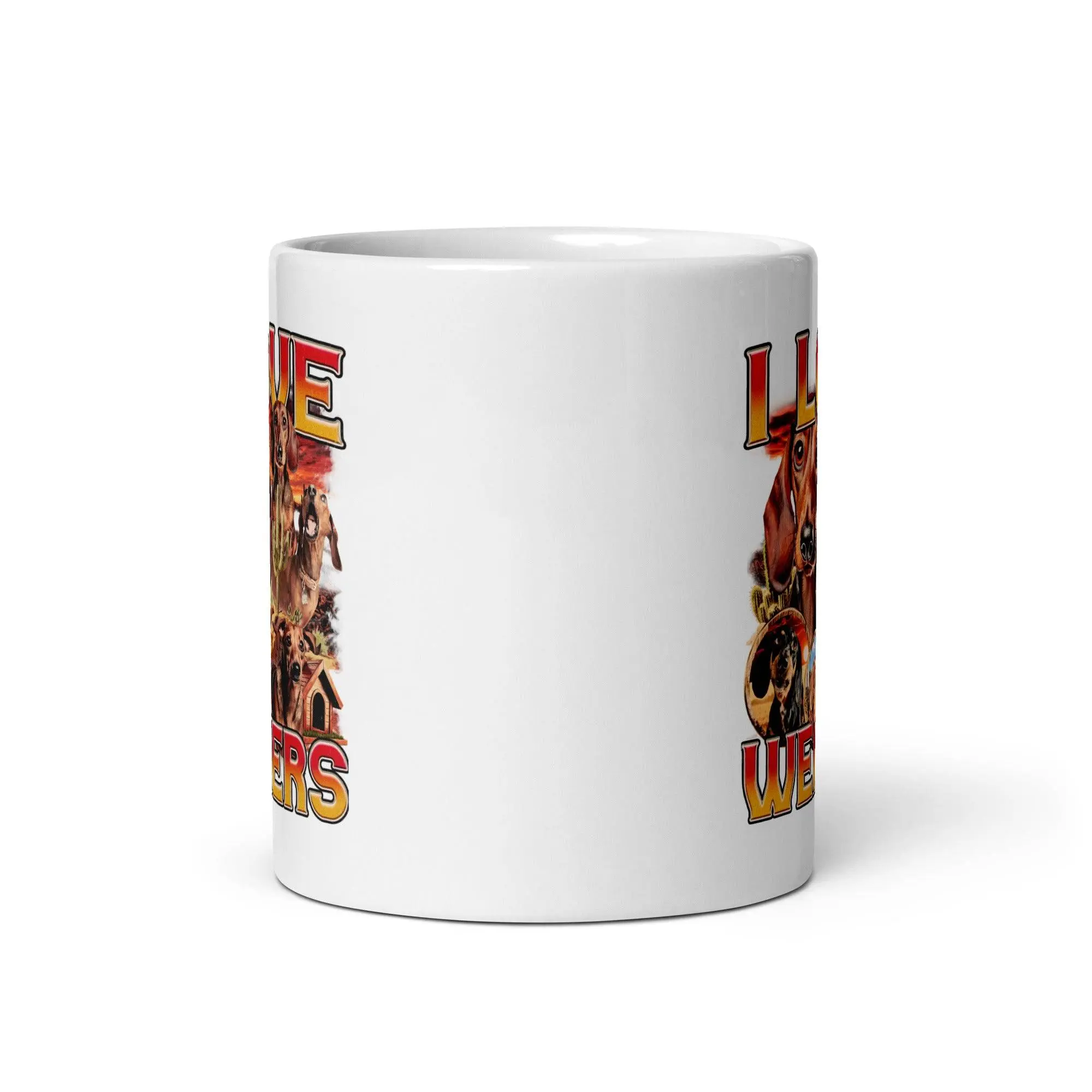 I Love Weiners White glossy mug - Image 4