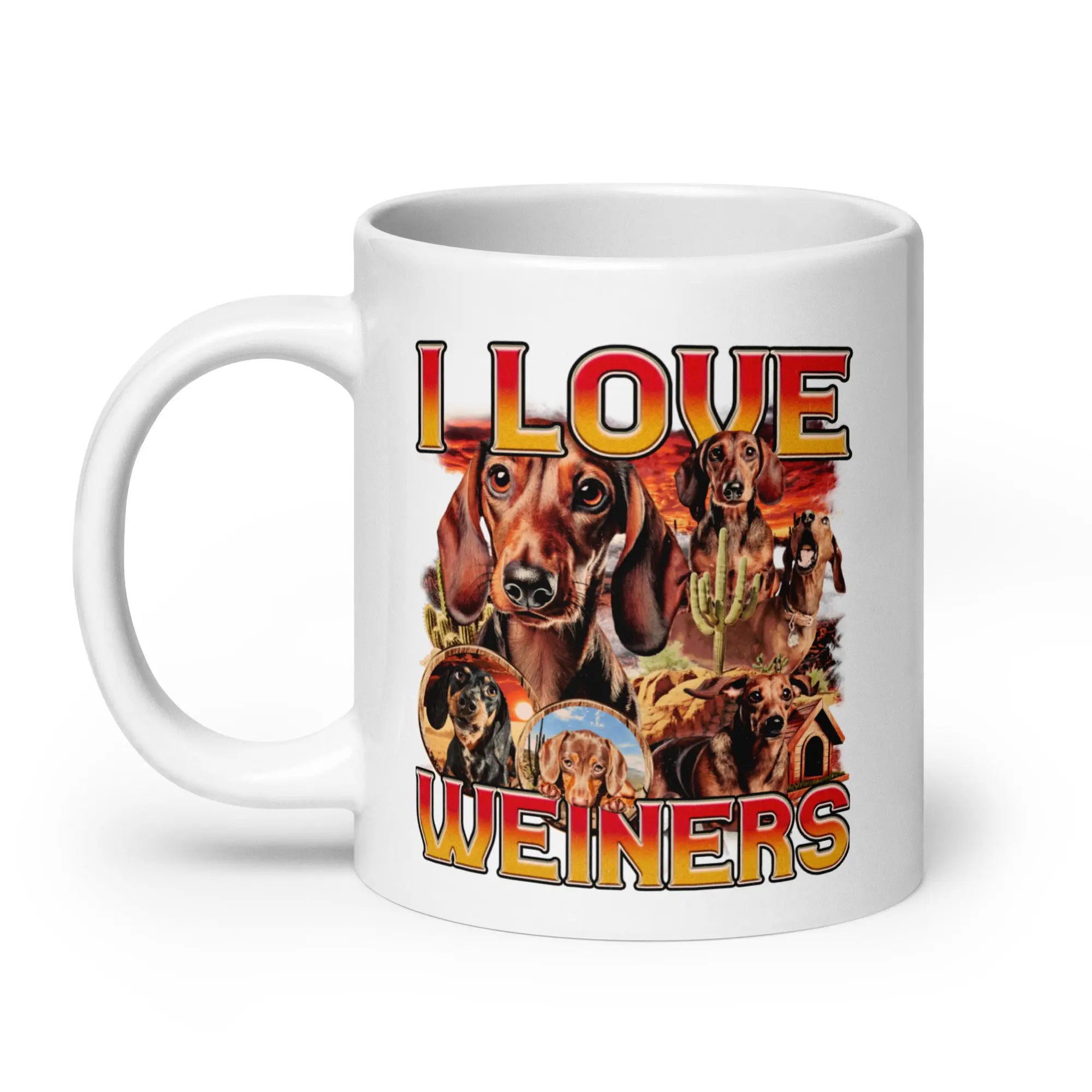 I Love Weiners White glossy mug - Image 7