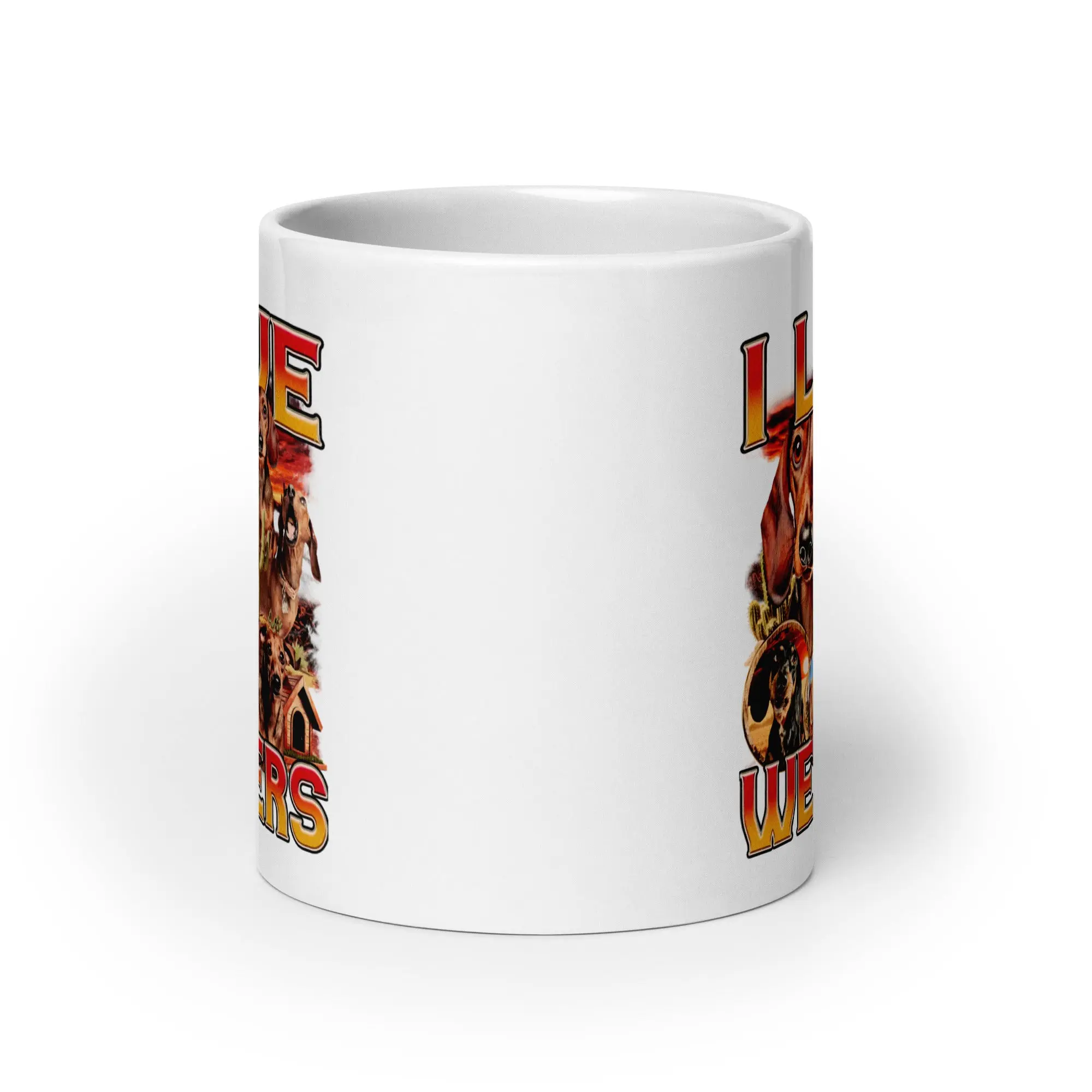 I Love Weiners White glossy mug - Image 8