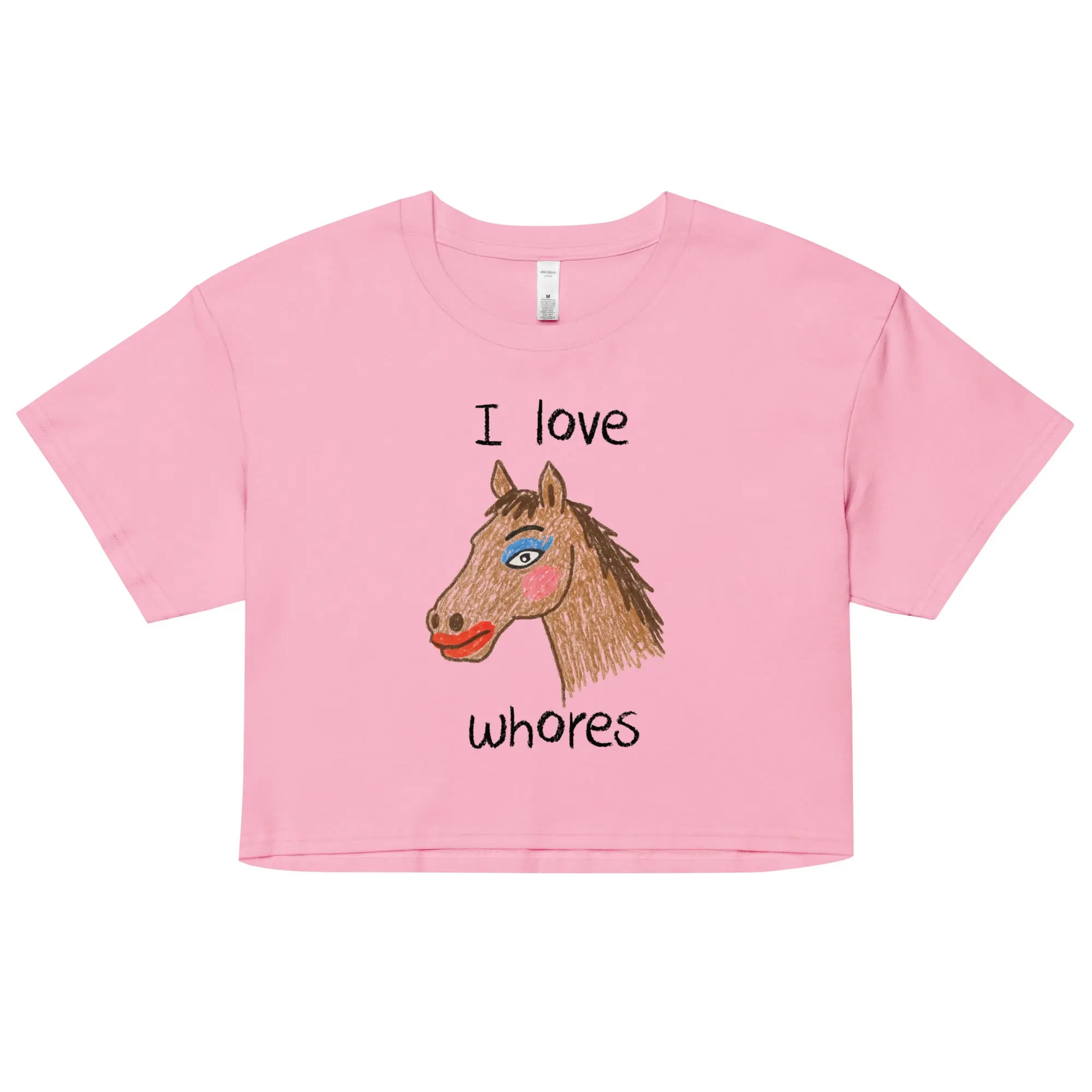 I Love Whores Women’s crop top