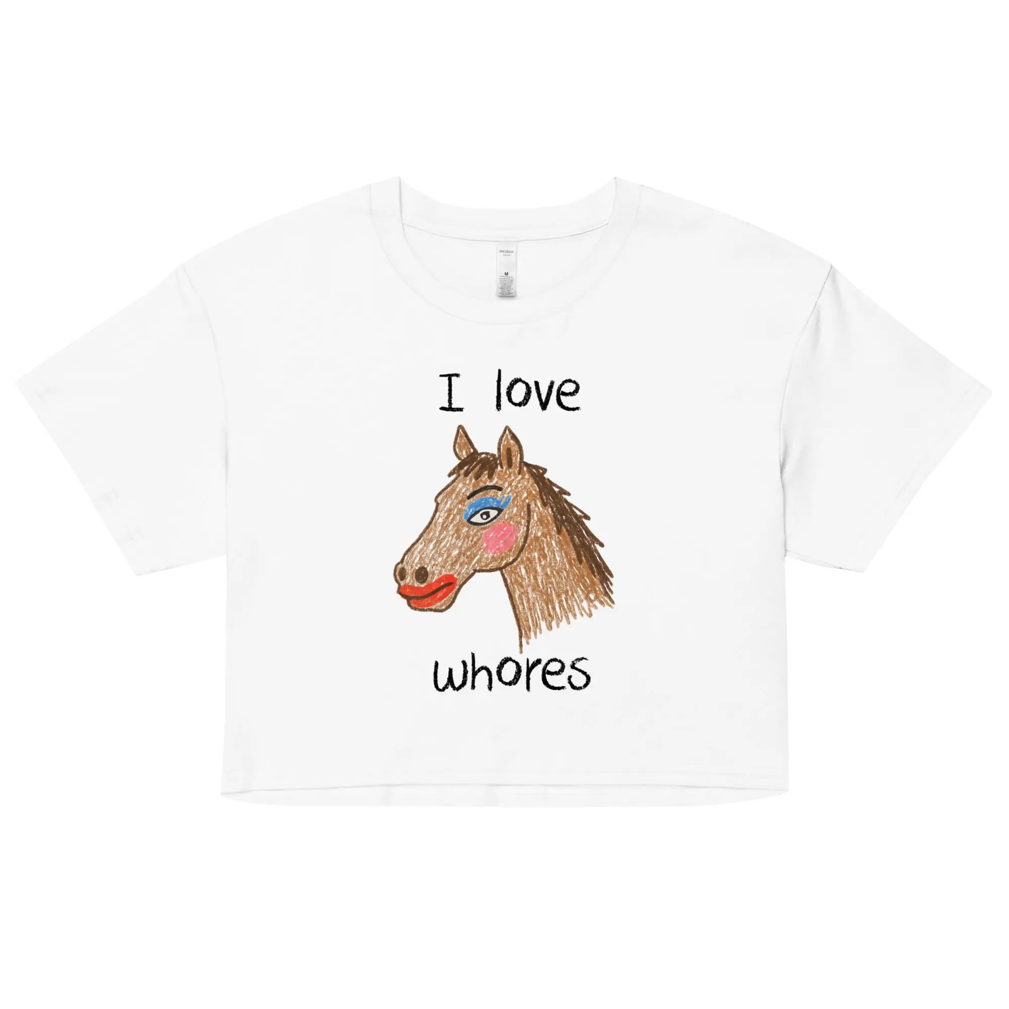 I Love Whores Women’s crop top - Image 4