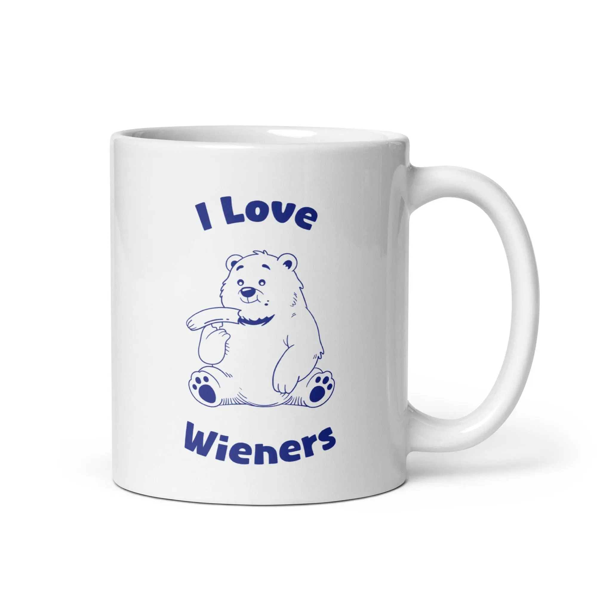I love wieners Best White glossy mug