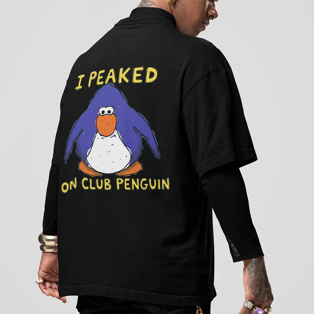 I Peaked on Club Penguin T-Shirt (backprint) - Image 7