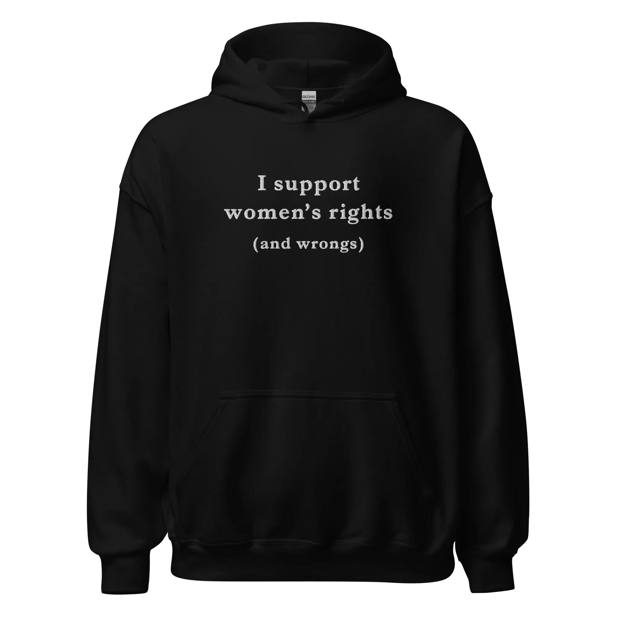 I support women's right and wrongs (embroidered) Hoodie - Image 2