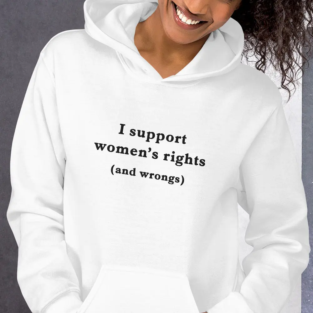 I support women's right and wrongs (embroidered) Hoodie - Image 8