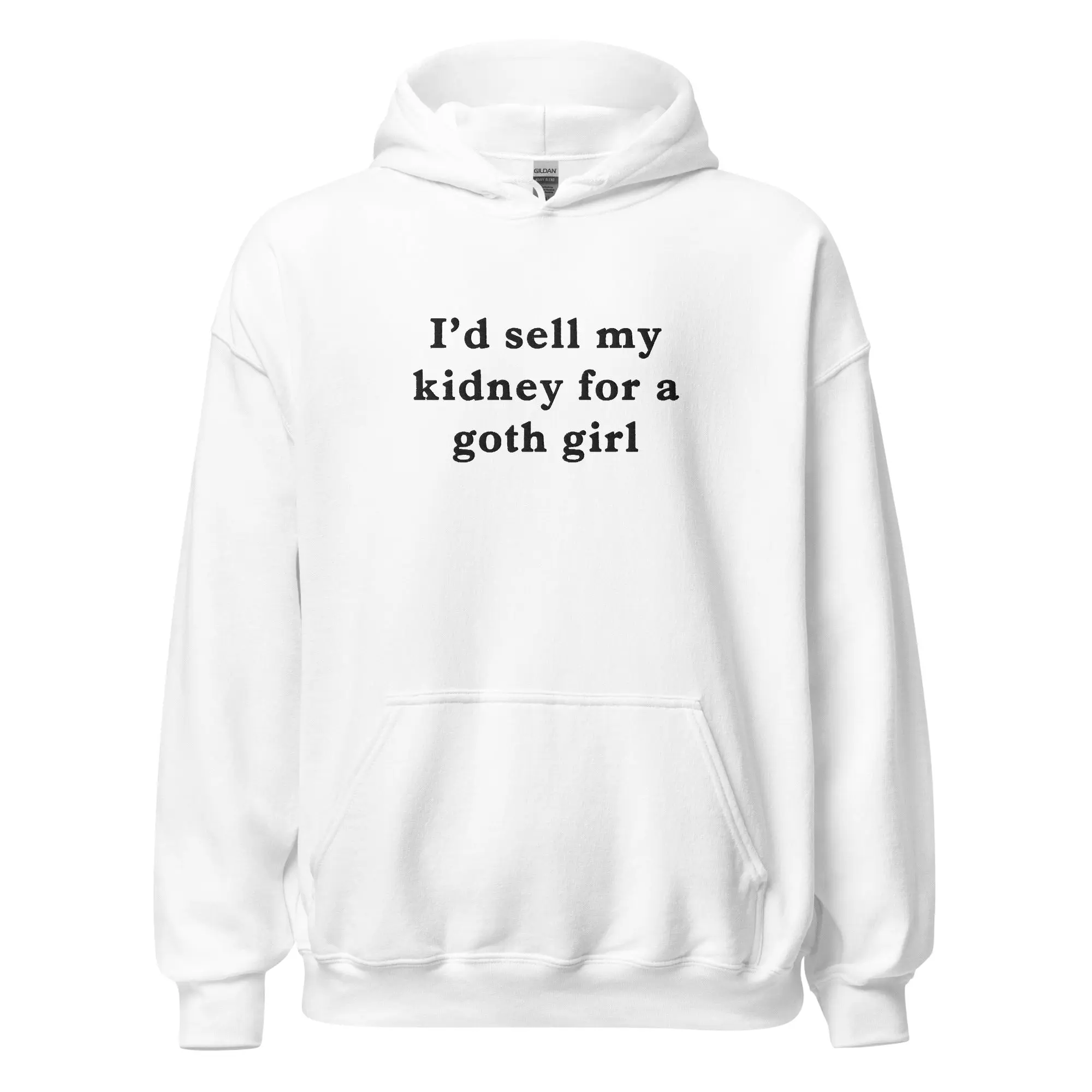 I'd sell my kidney for a goth girl embroidered Hoodie - Image 7
