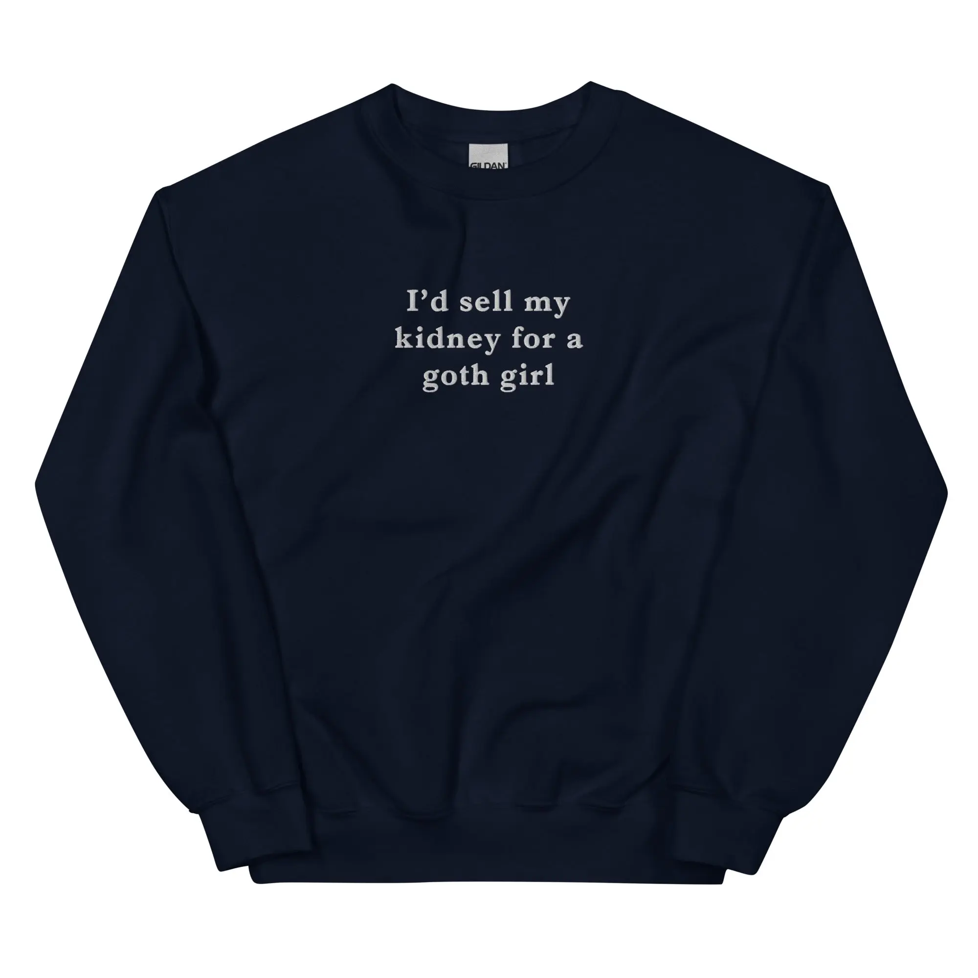I'd sell my kidney for a goth girl embroidered sweatshirt - Image 2
