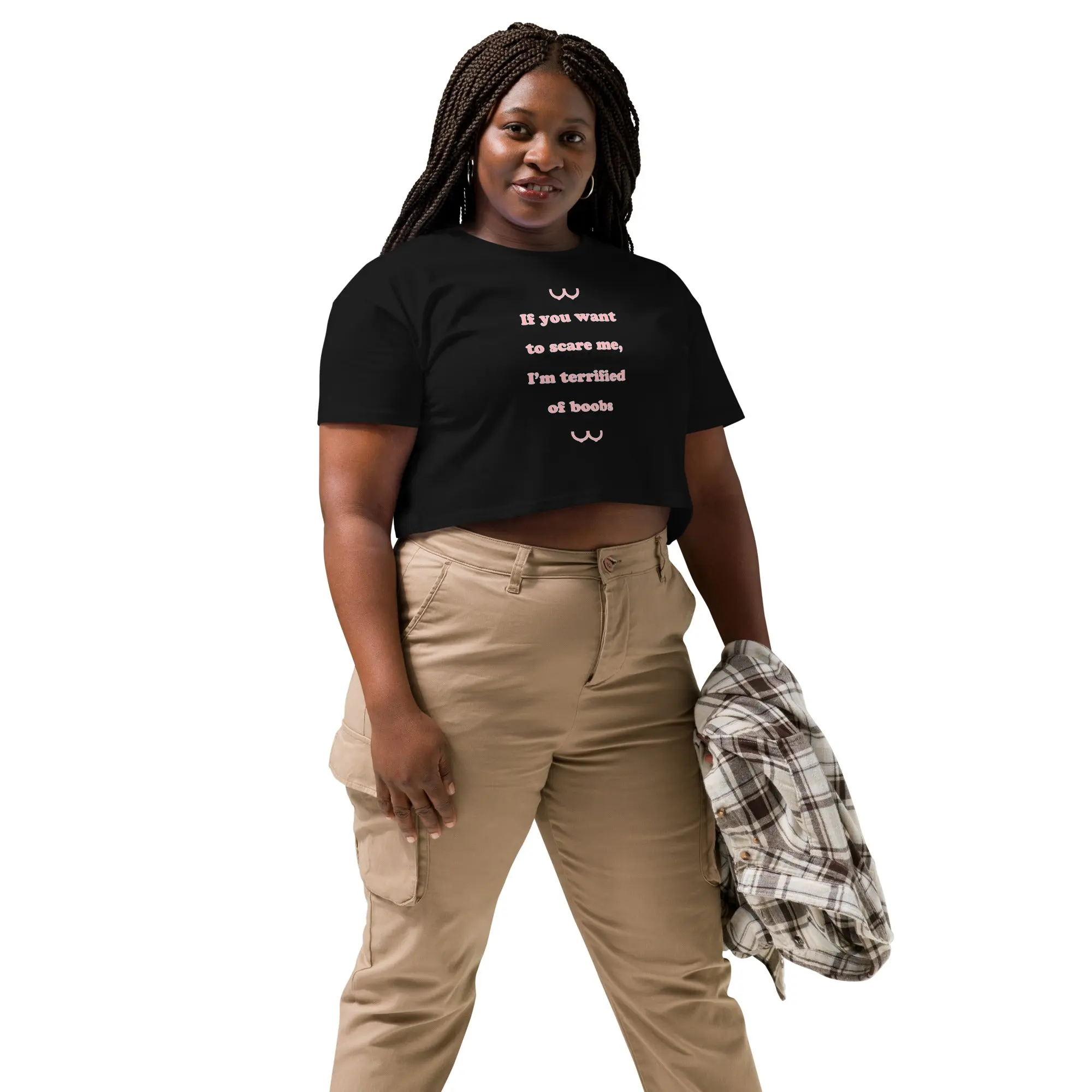 If you want to scare me I'm teriffied of boobs crop top - Image 6
