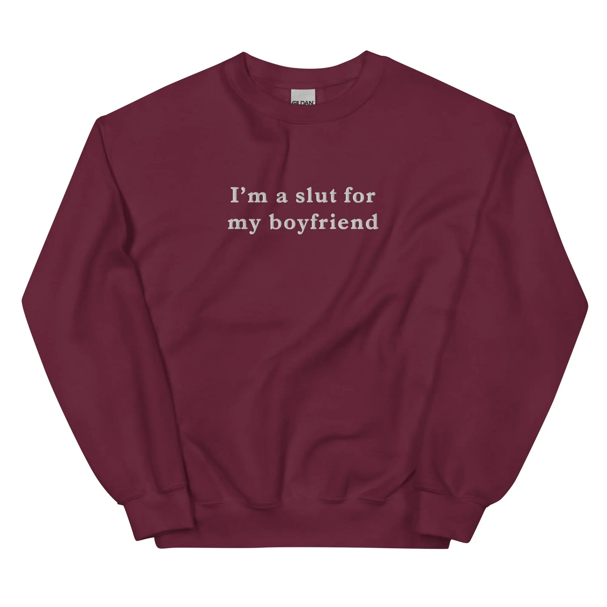 I'm a slut for my boyfriend (embroidered) sweatshirt - Image 5