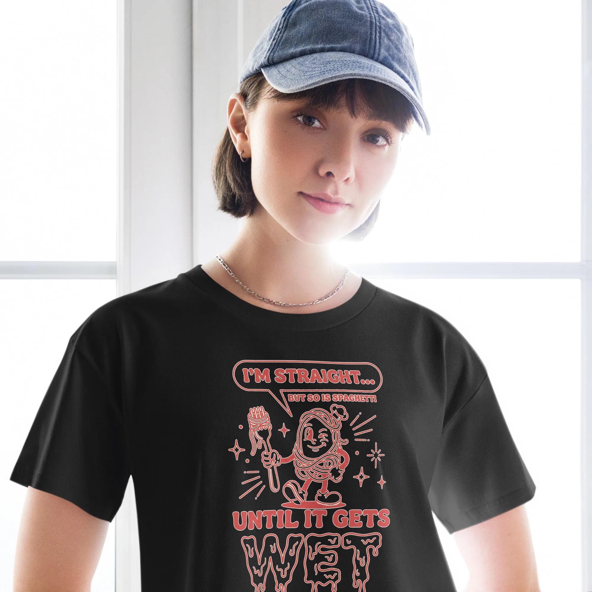 I'm straight but so is spaghetti until it gets wet crop top - Image 6