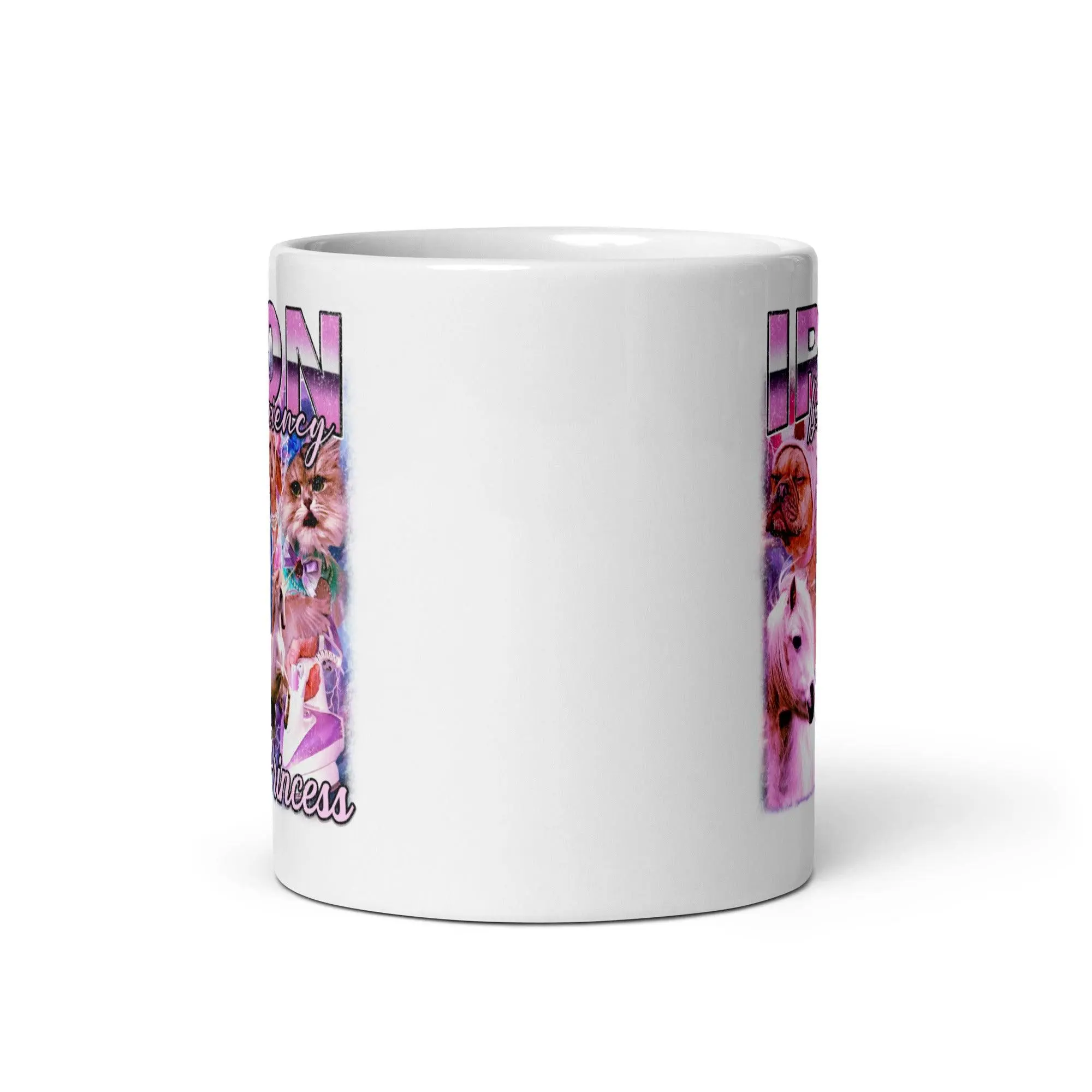 Iron Deficiency Princess Vintage Style White glossy mug - Image 4