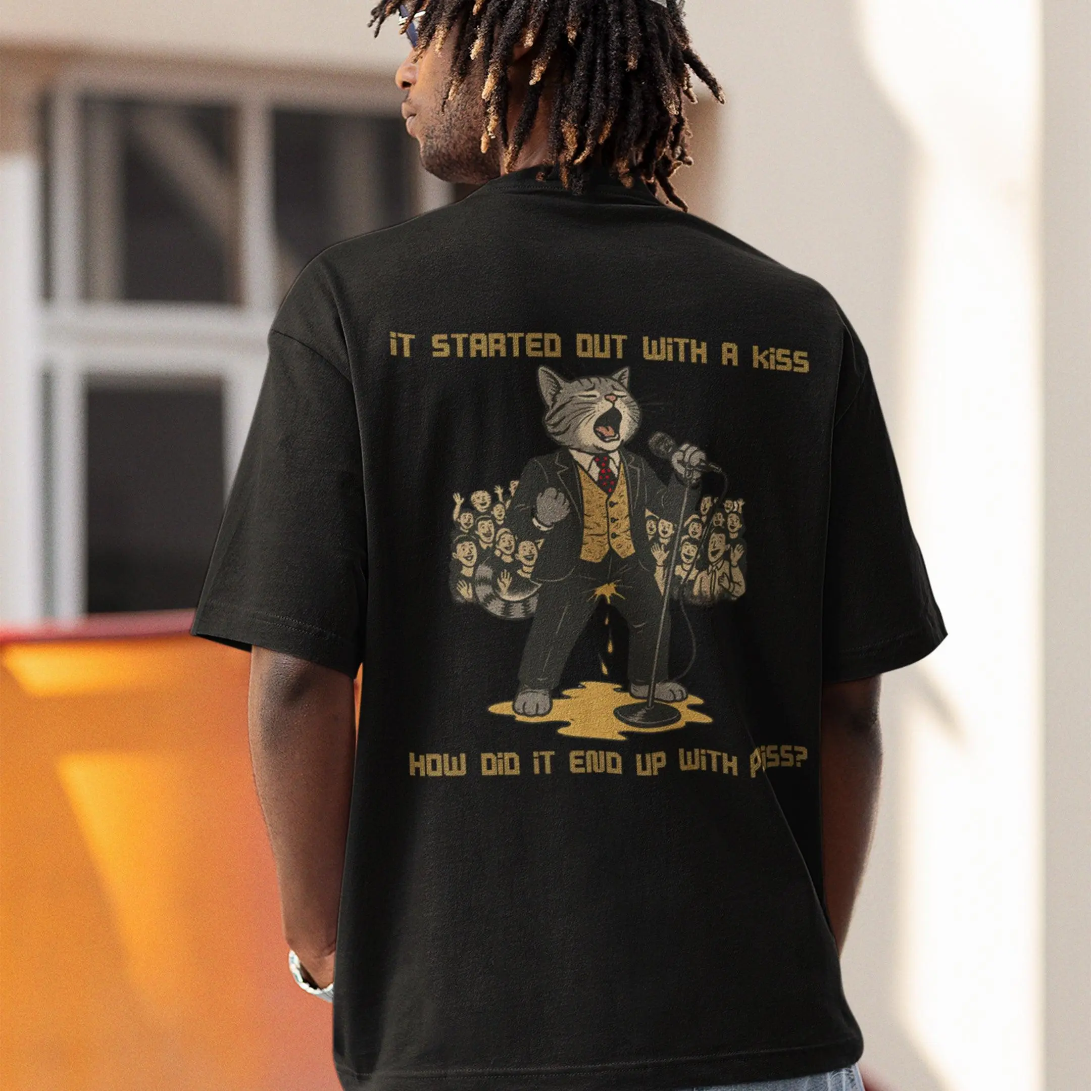 It started out with a kiss, how'd it end up with piss T-Shirt (backprint) - Image 7
