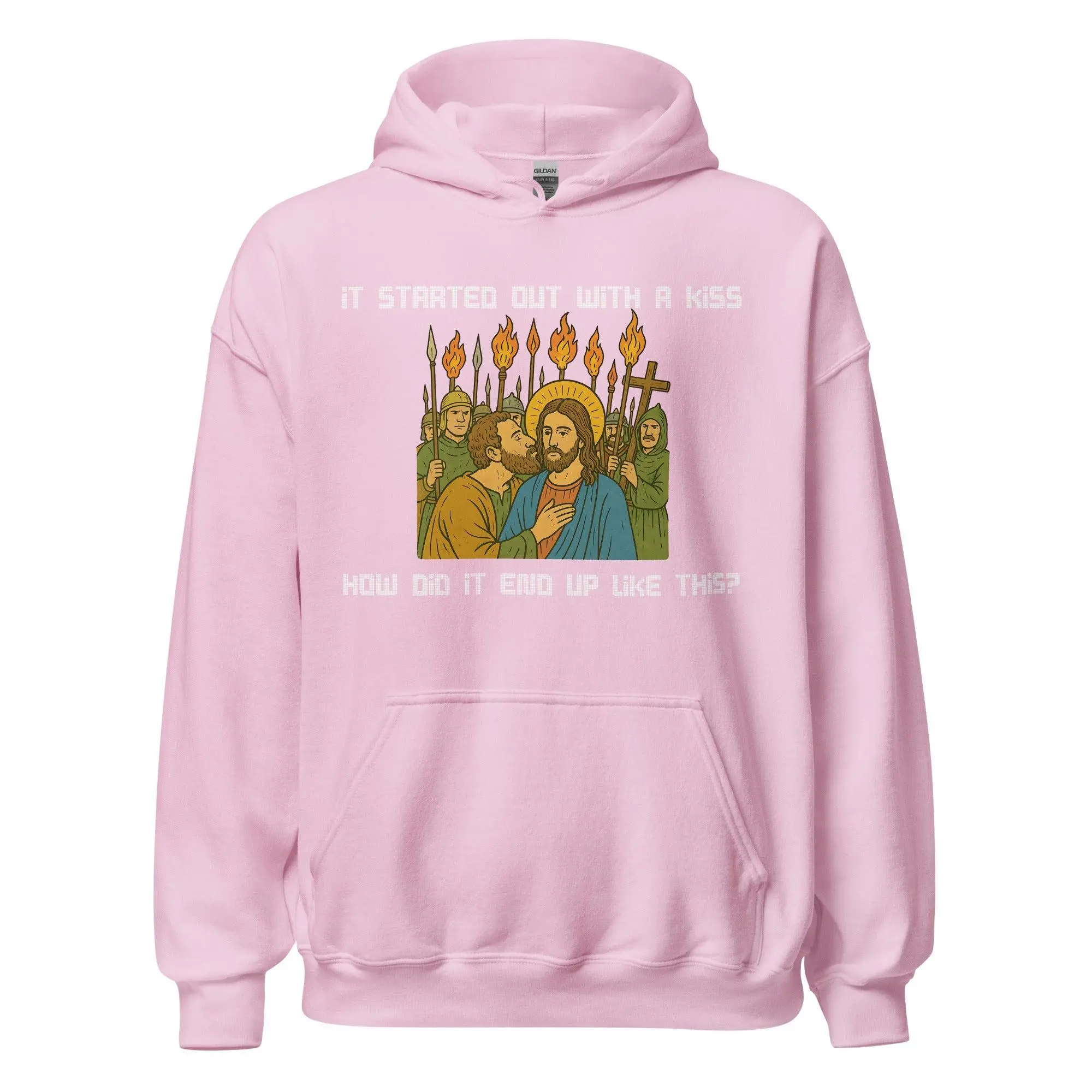 It was only a kiss How did it end up like this Jesus & Judas Hoodie - Image 6
