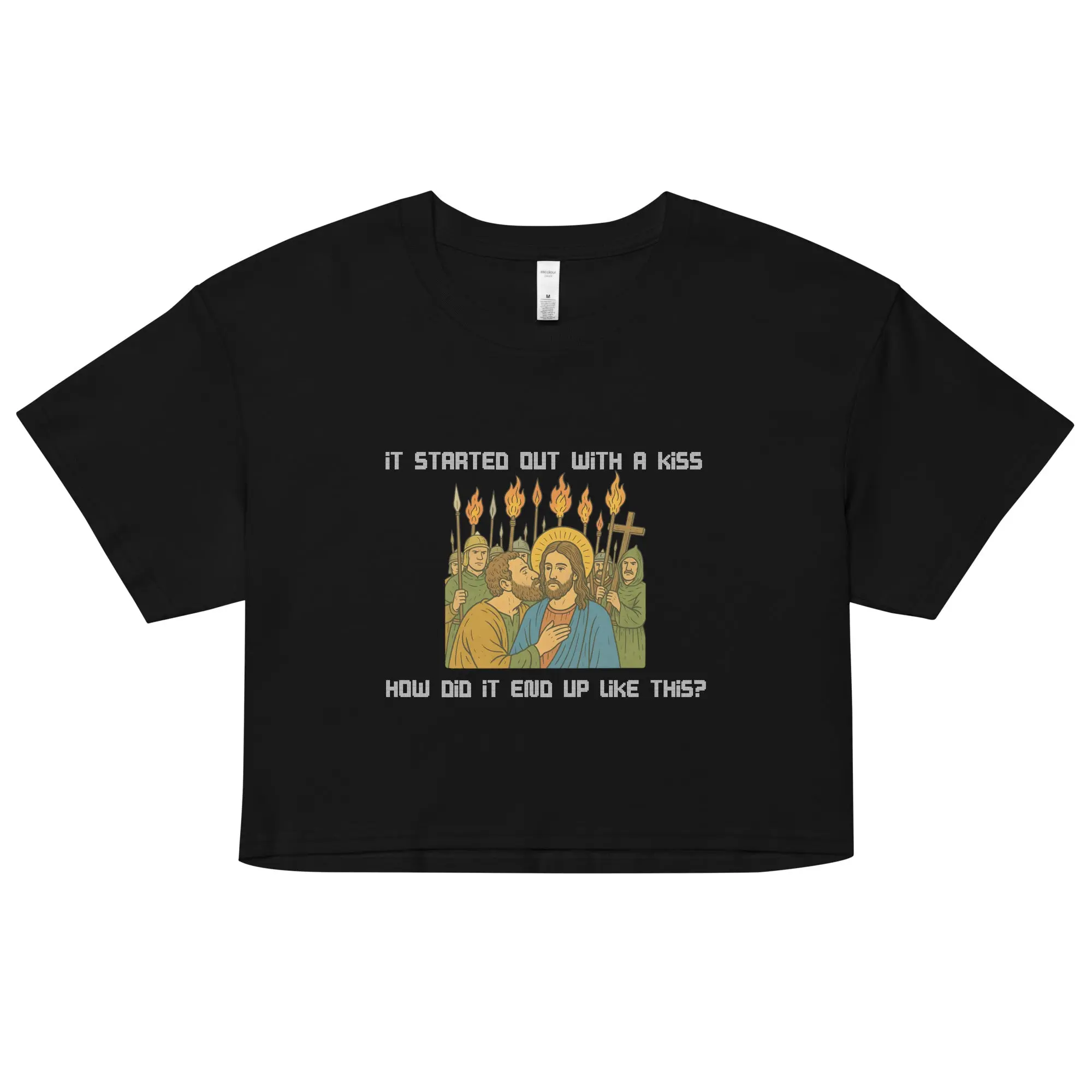 It was only a kiss How did it end up like this Jesus & Judas Women’s crop top