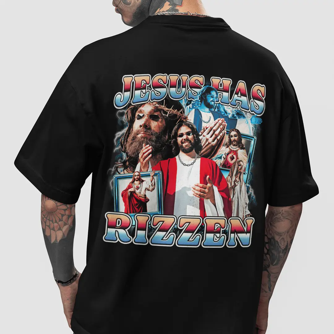 Jesus Has Rizzen (Updated Design) t-shirt (backprint) - Image 7