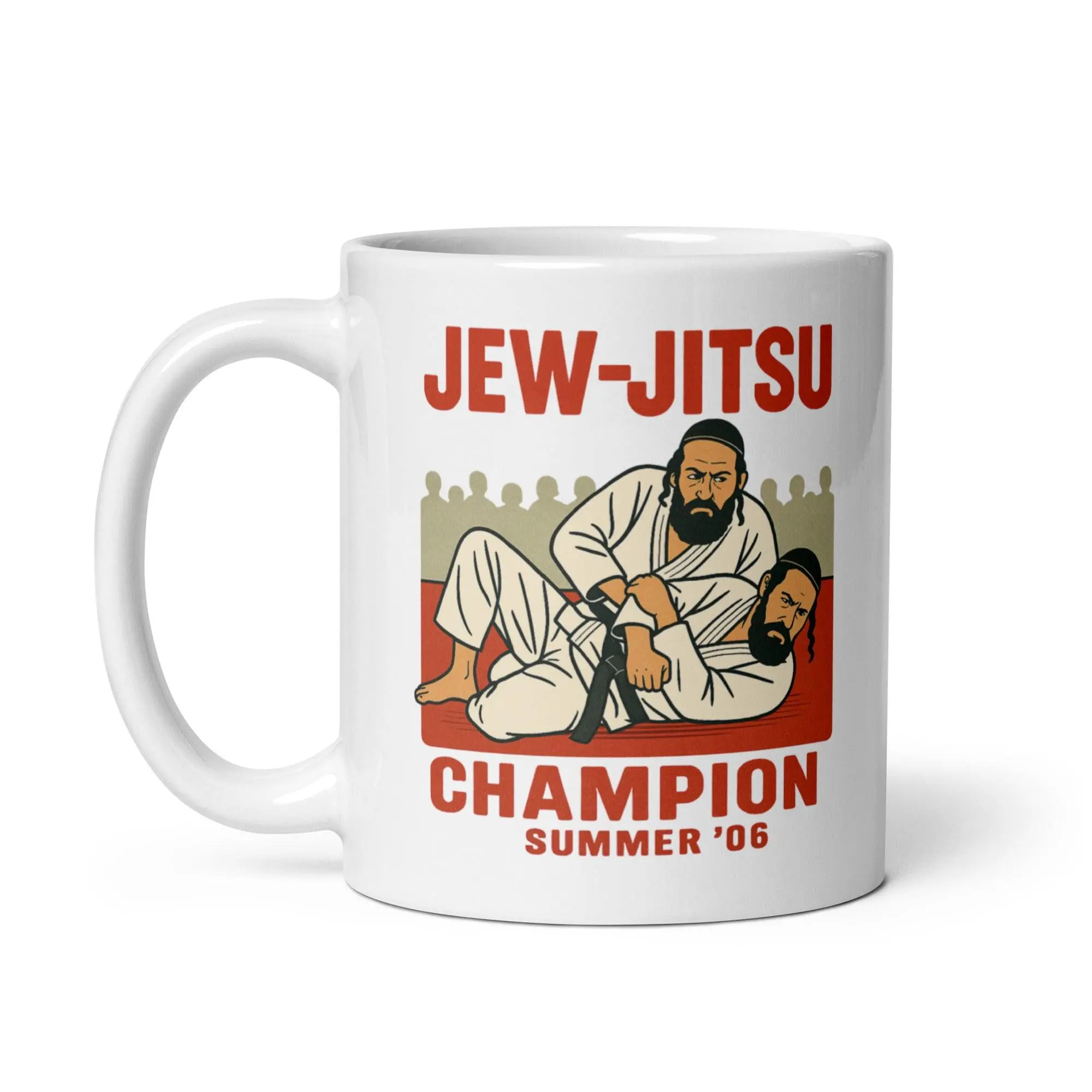 Jew-Jitsu Champion White glossy mug - Image 3