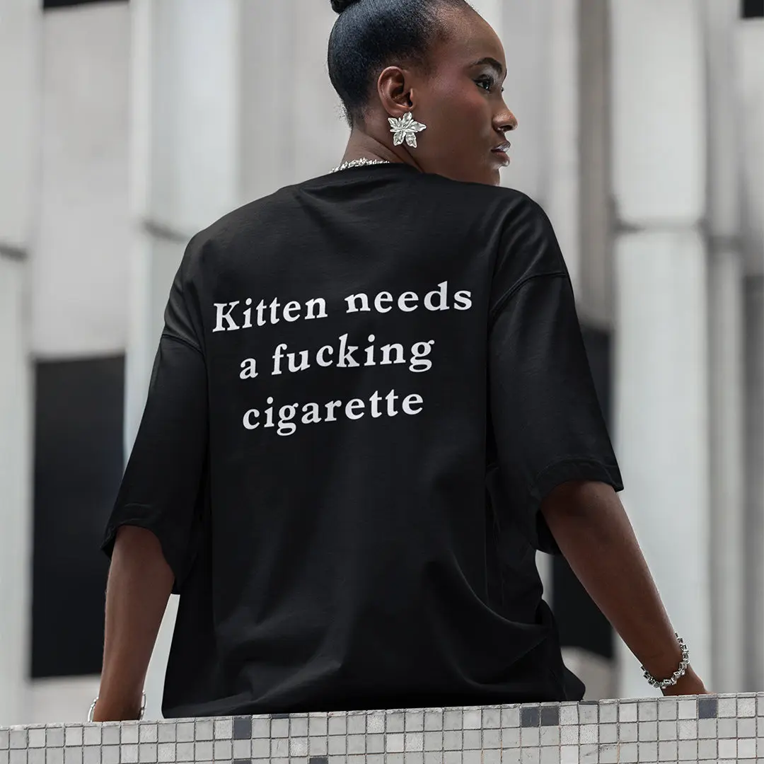 Kitten needs a cigarette T-Shirt (backprint) - Image 7