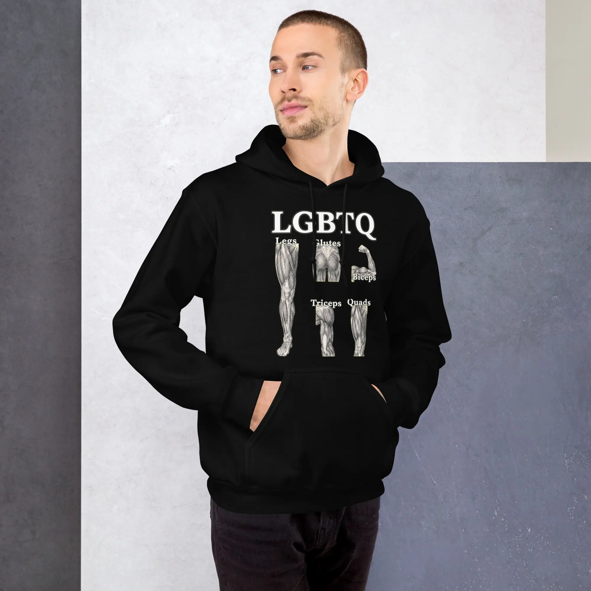 LGBTQ (legs glutes biceps tricpes quads) Hoodie - Image 8