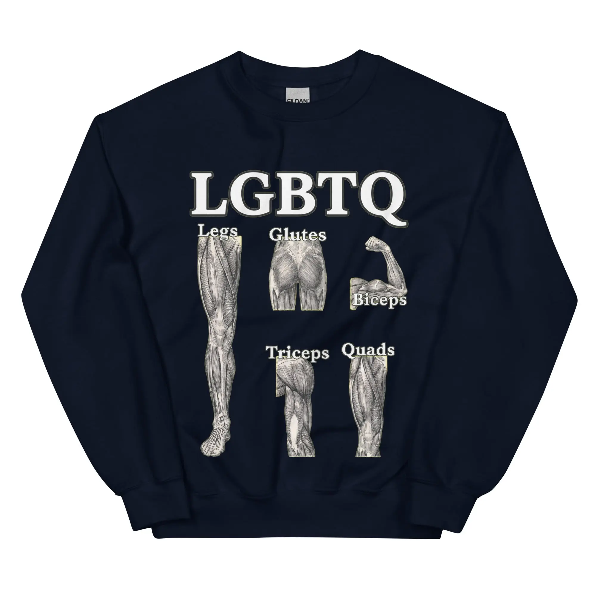 LGBTQ (legs glutes biceps tricpes quads) sweatshirt - Image 2