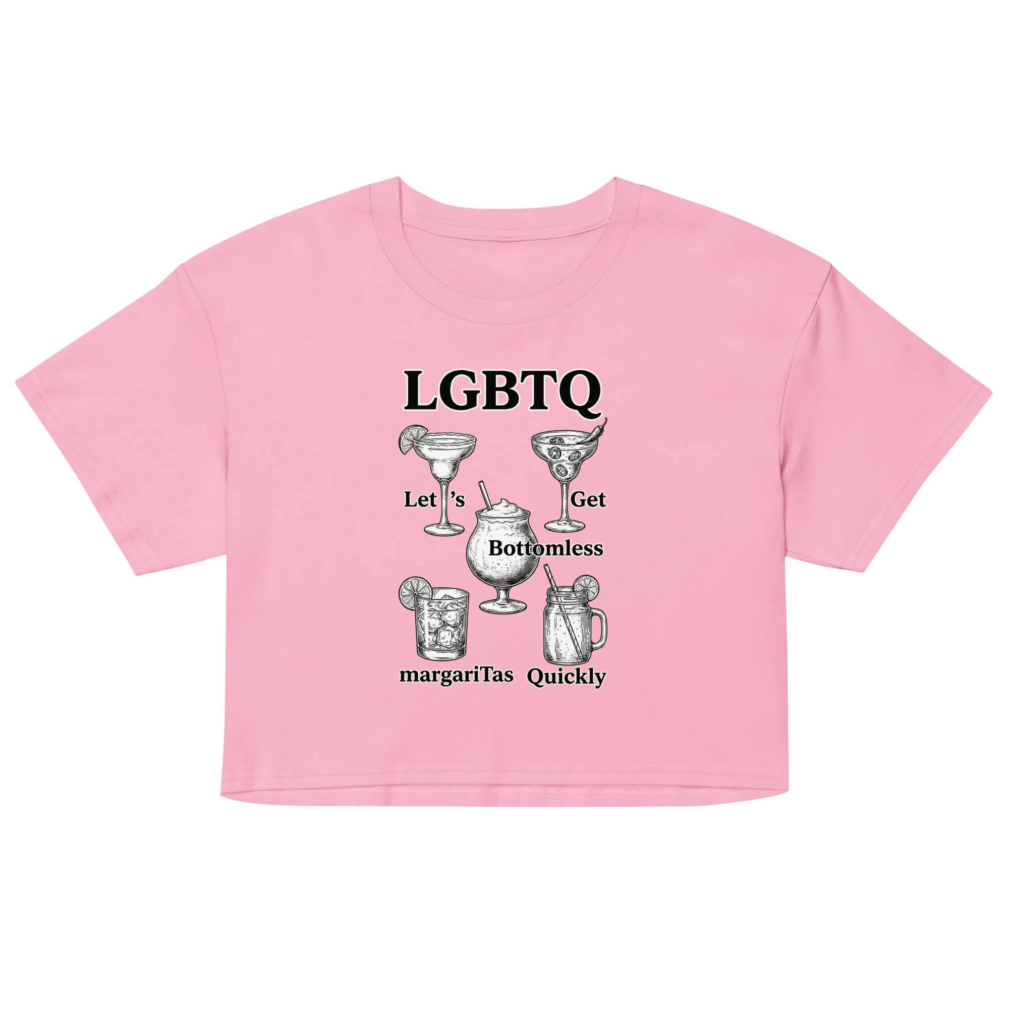 LGBTQ - lets get bottomless margaritas quickly crop top - Image 2