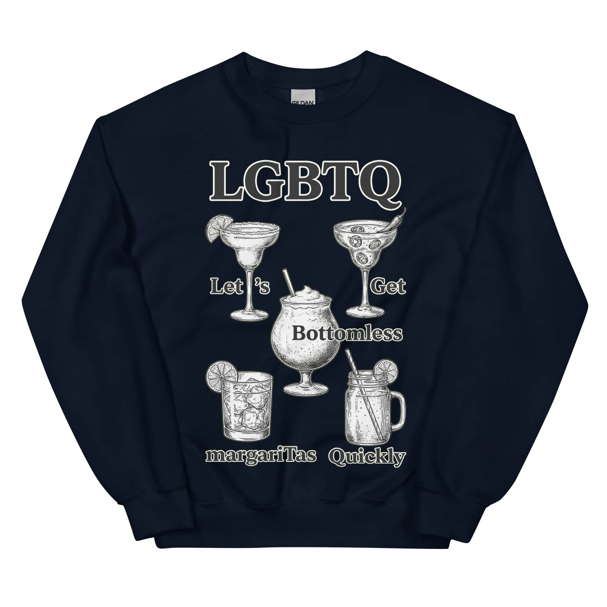 LGBTQ - lets get bottomless margaritas quickly sweatshirt - Image 2