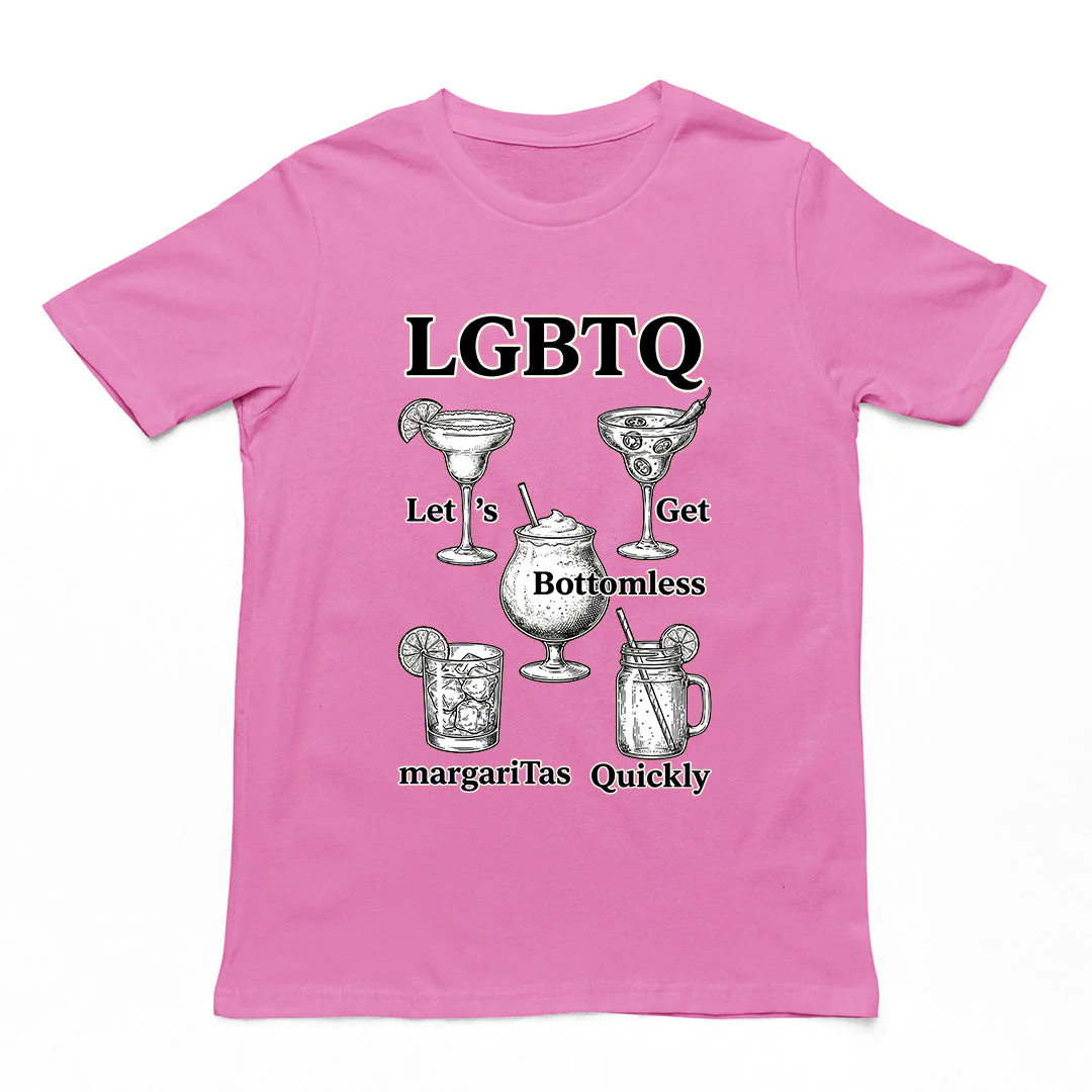 LGBTQ - lets get bottomless margaritas quickly T-Shirt - Image 2