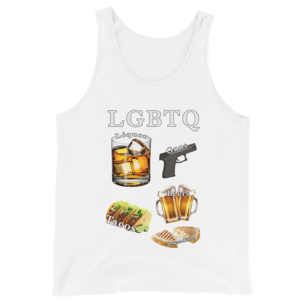 LGBTQ (liquor, guns, beers, tacos, quesadillas) Tank Top - Image 2