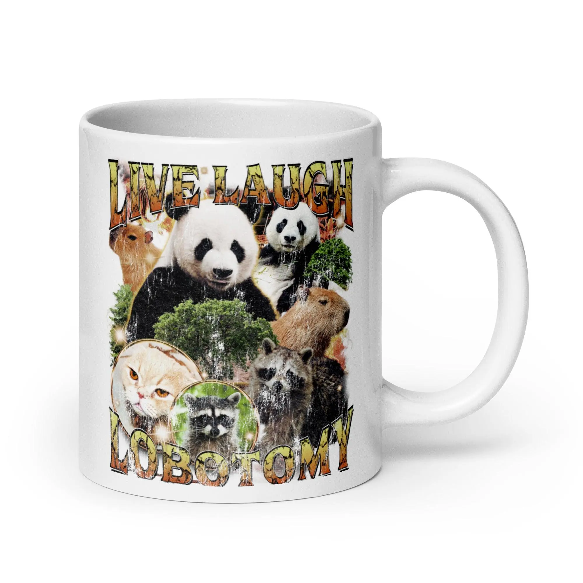 Live Laugh Lobotomy White glossy mug