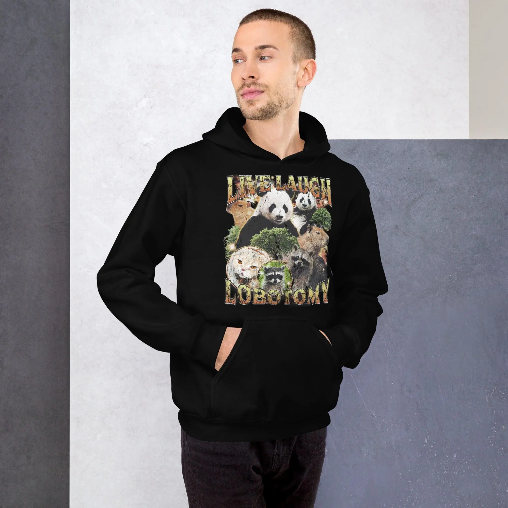 Live Laugh Lobotomy Vintage Design Hoodie - Image 8