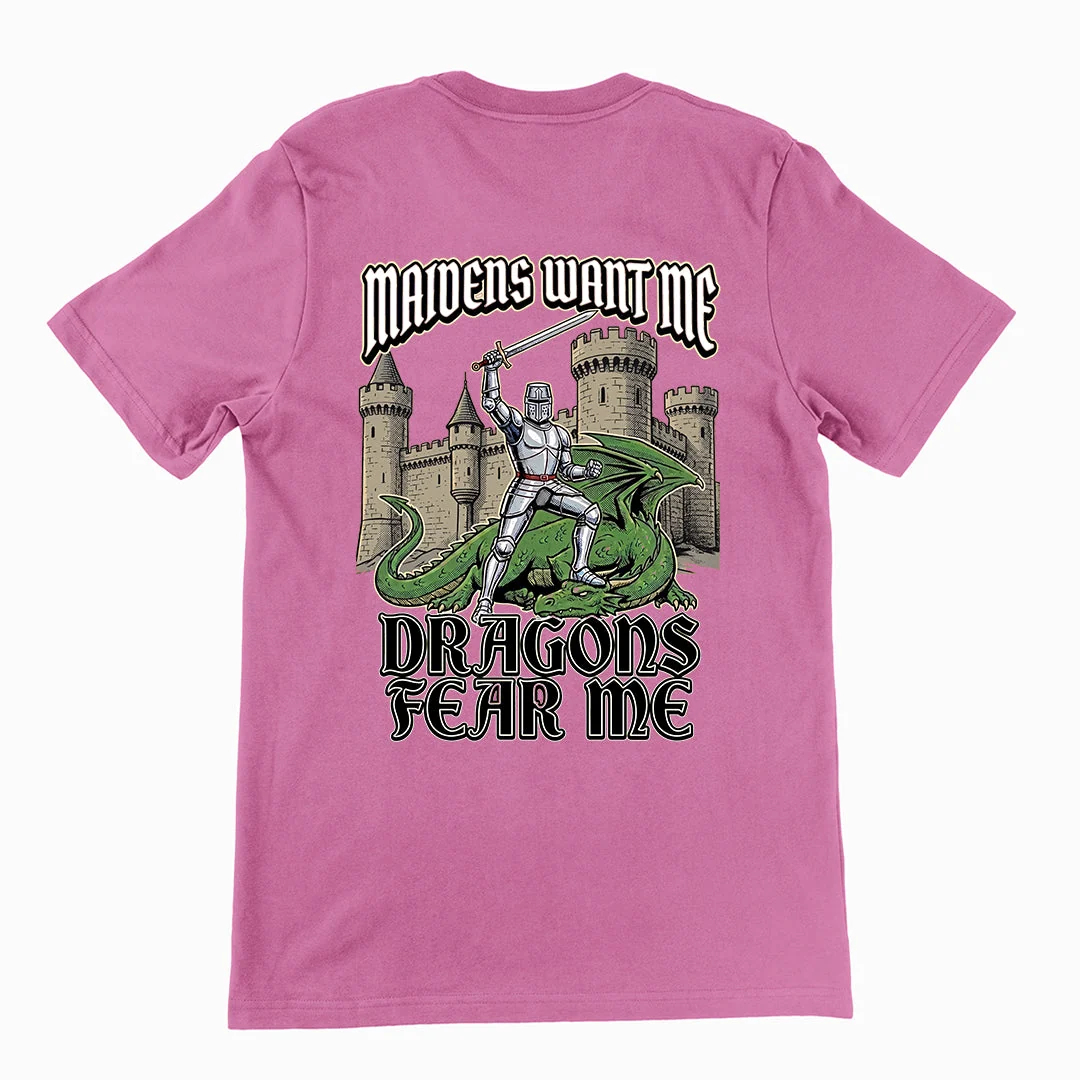 Maidens want me dragons fear me T-Shirt (backprint) - Image 2