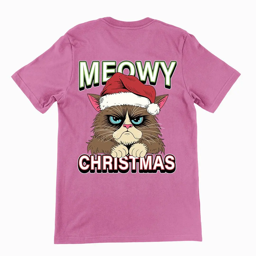 Meowy Christmas t-shirt (backprint) - Image 2