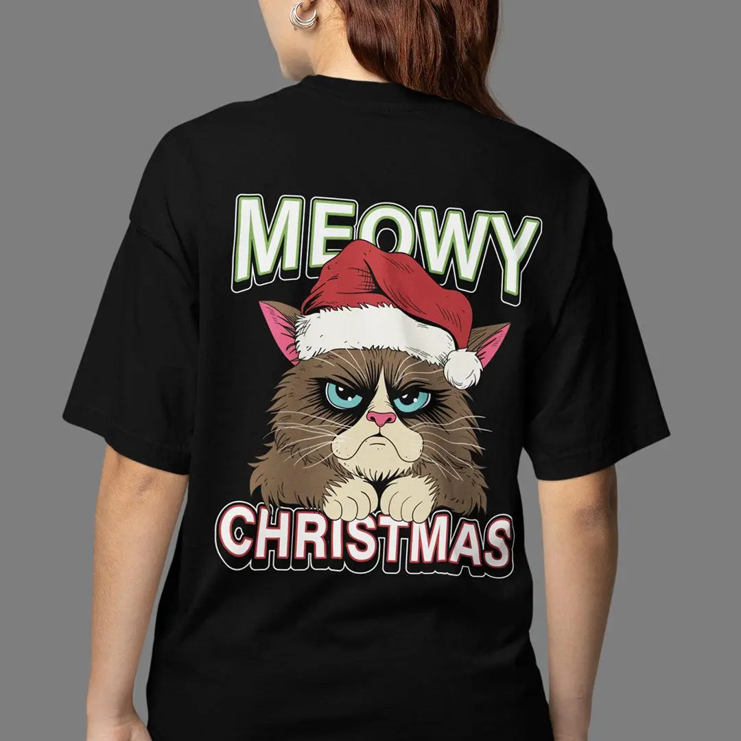 Meowy Christmas t-shirt (backprint) - Image 7