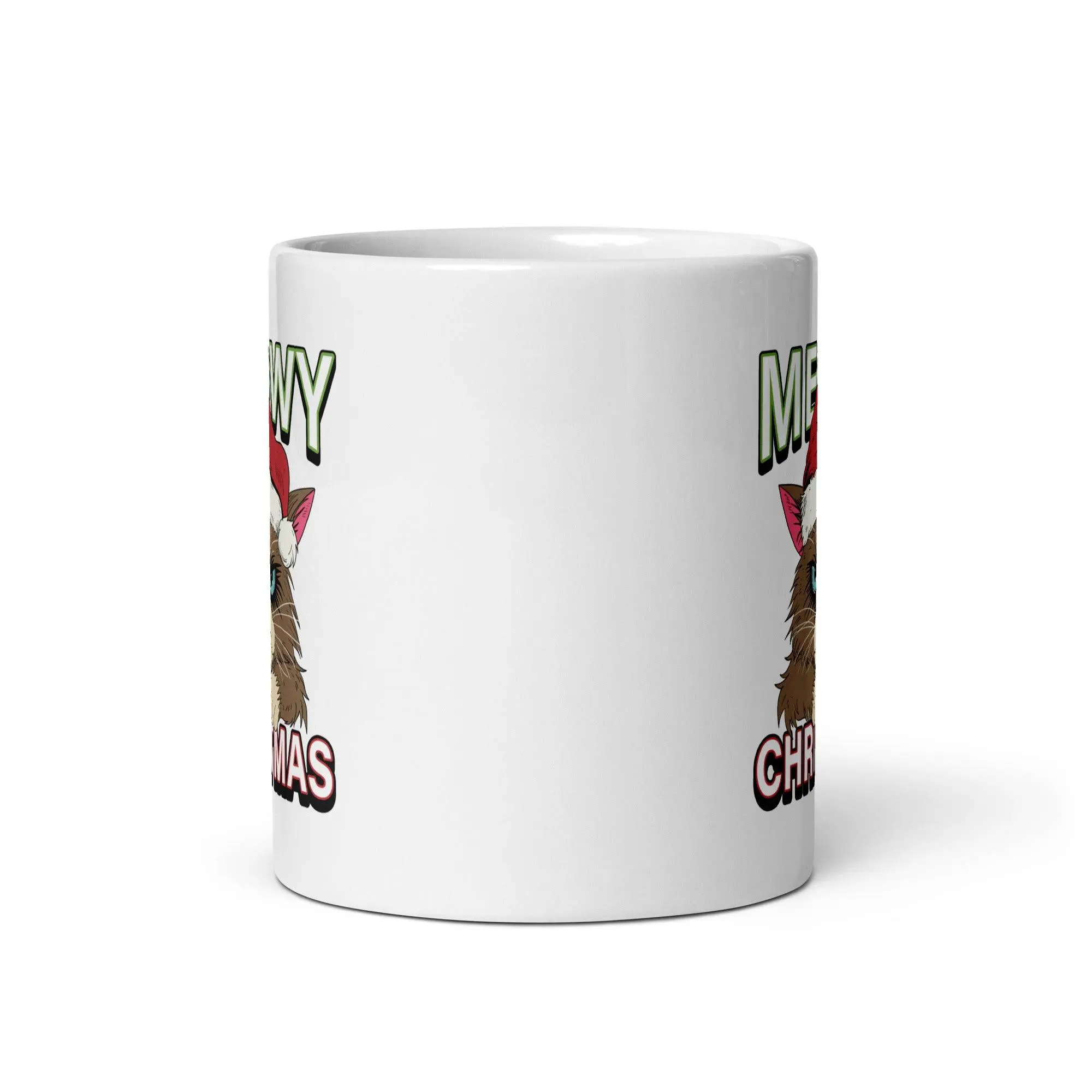 Meowy Christmas White glossy mug - Image 3