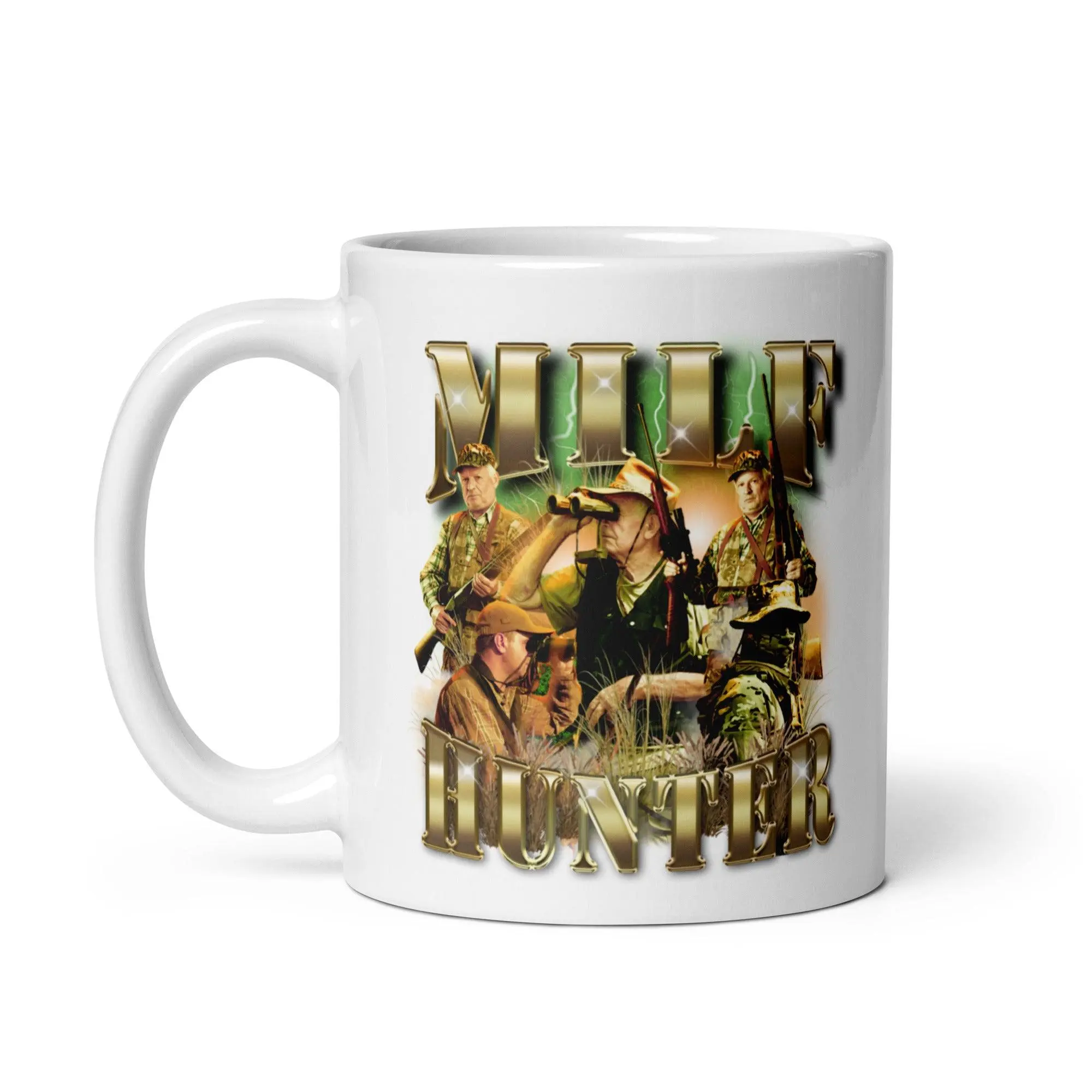Milf Hunter White glossy mug - Image 3