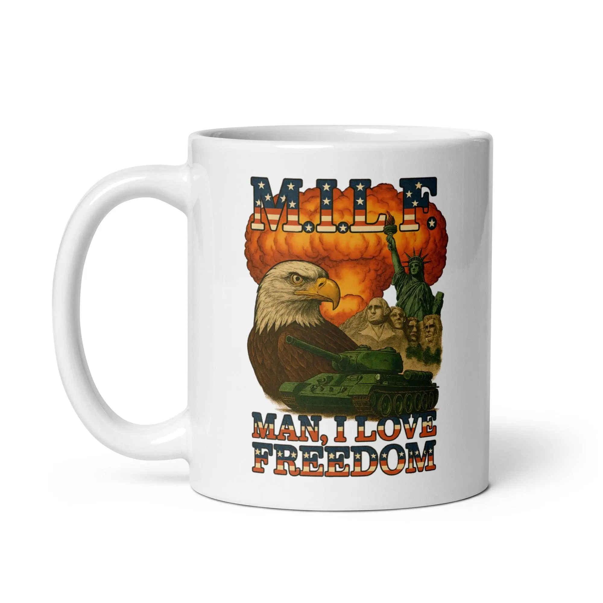 MILF - Man I Love Freedom White glossy mug - Image 3