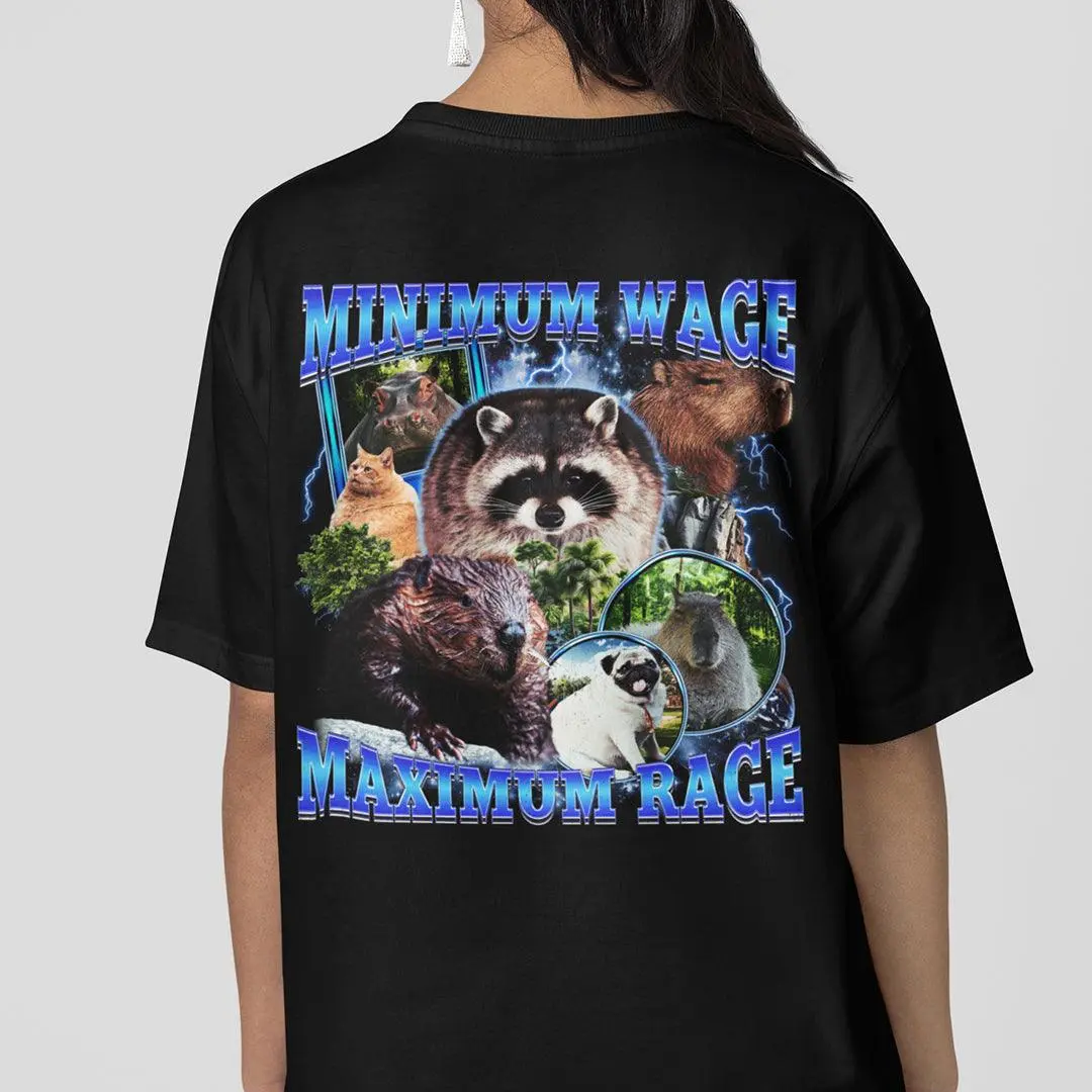Minimum Wage Maximum Rage t-shirt (backprint) - Image 7
