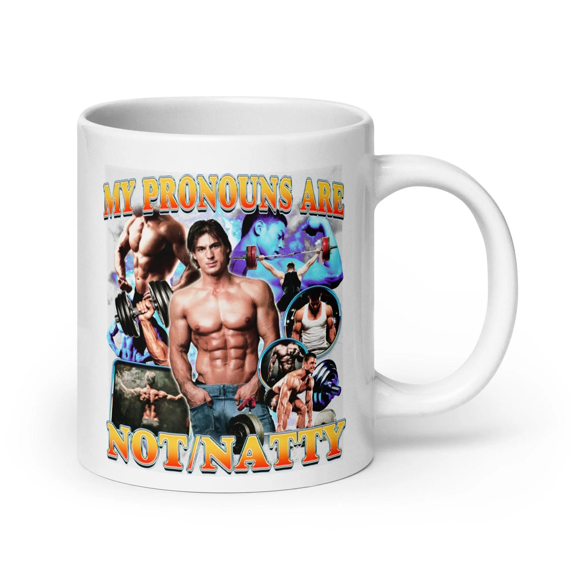 My Pronouns are Not/Natty White glossy mug - Image 3