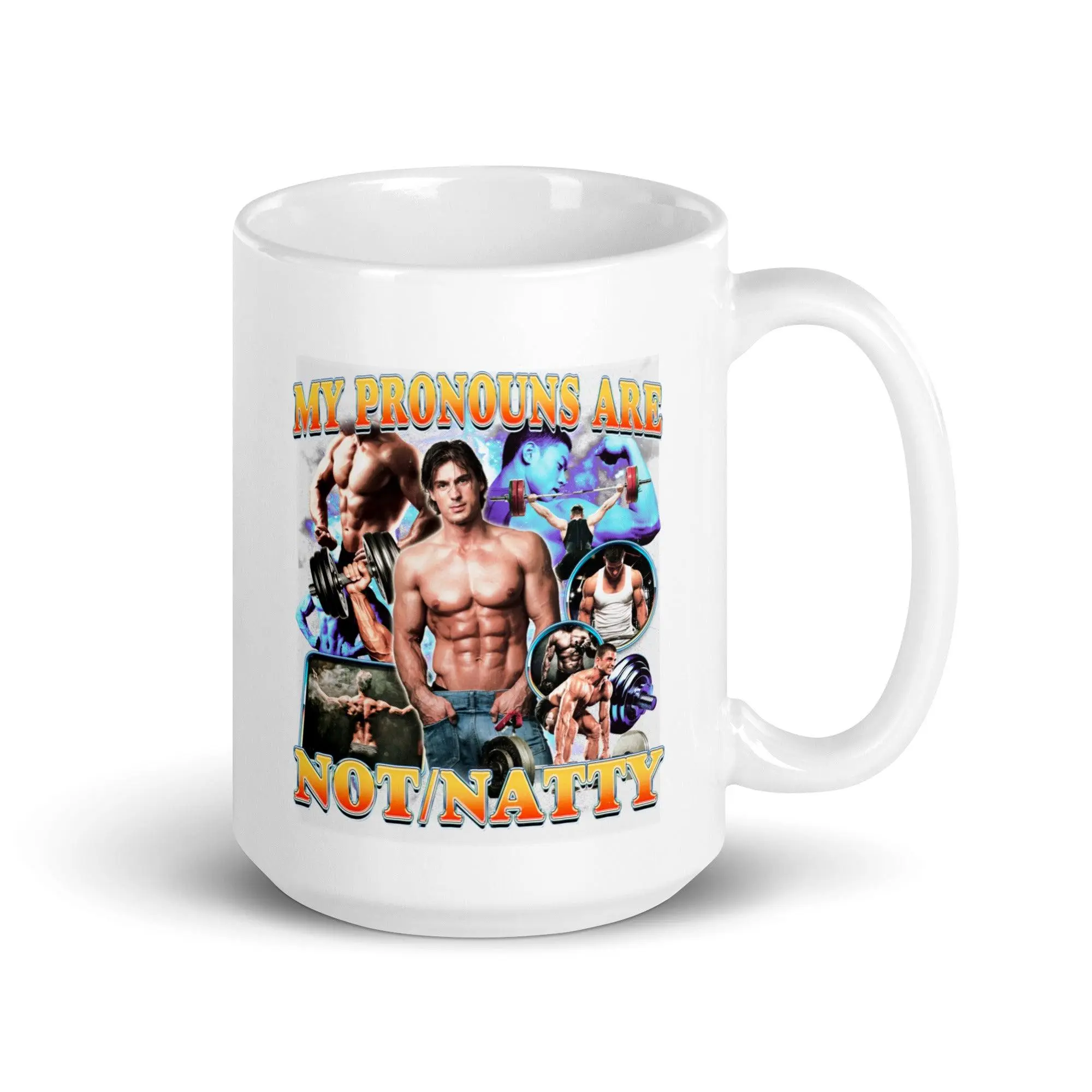 My Pronouns are Not/Natty White glossy mug - Image 5