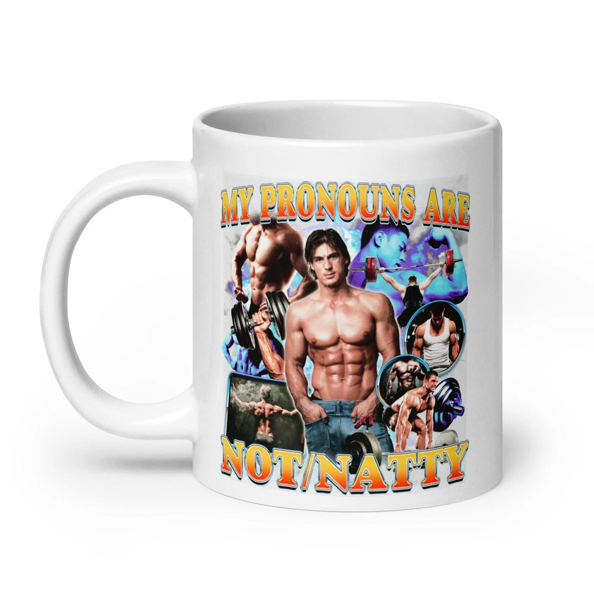 My Pronouns are Not/Natty White glossy mug - Image 9